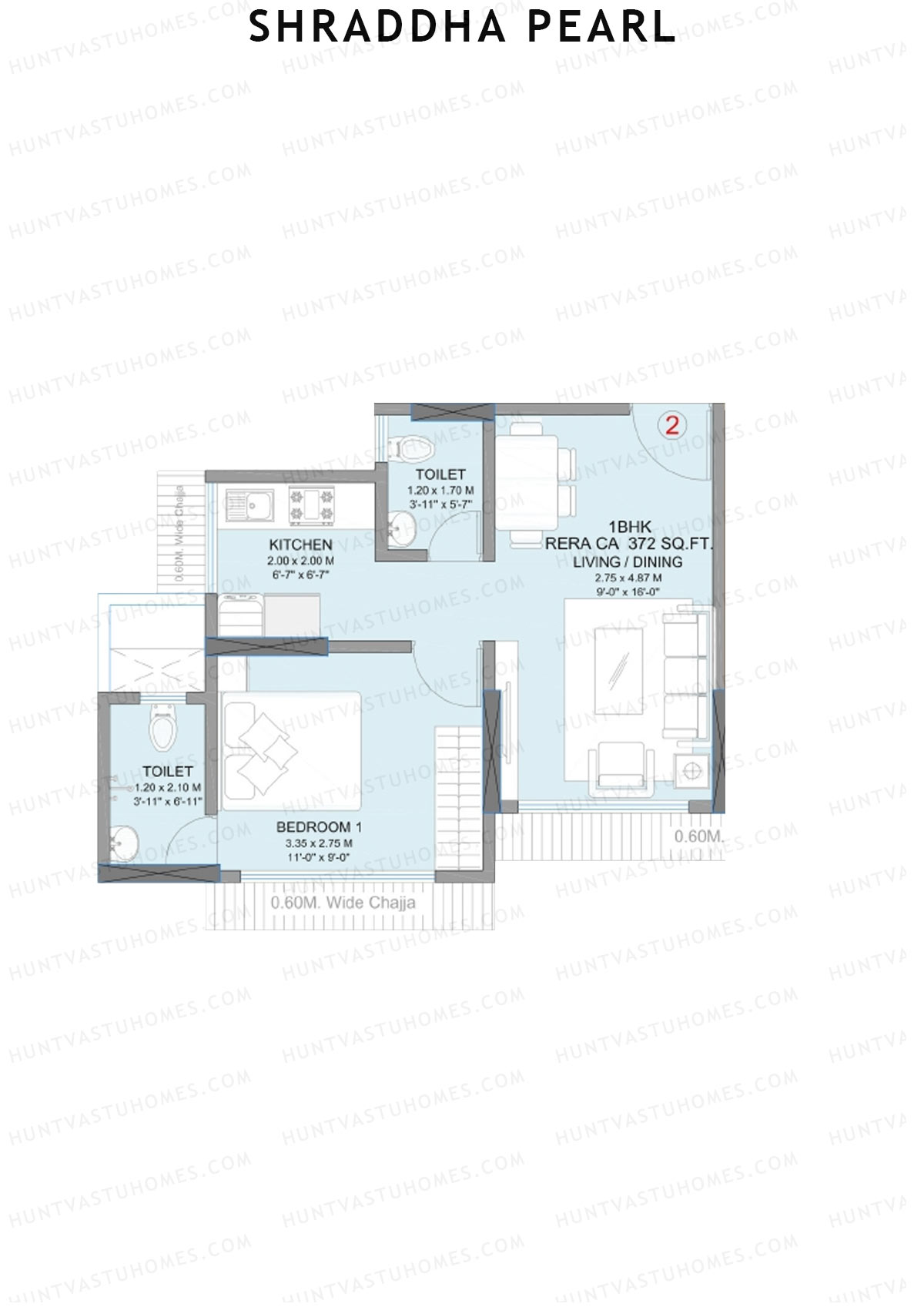 Shraddha Pearl Tower A Unit 2 Floor Plan