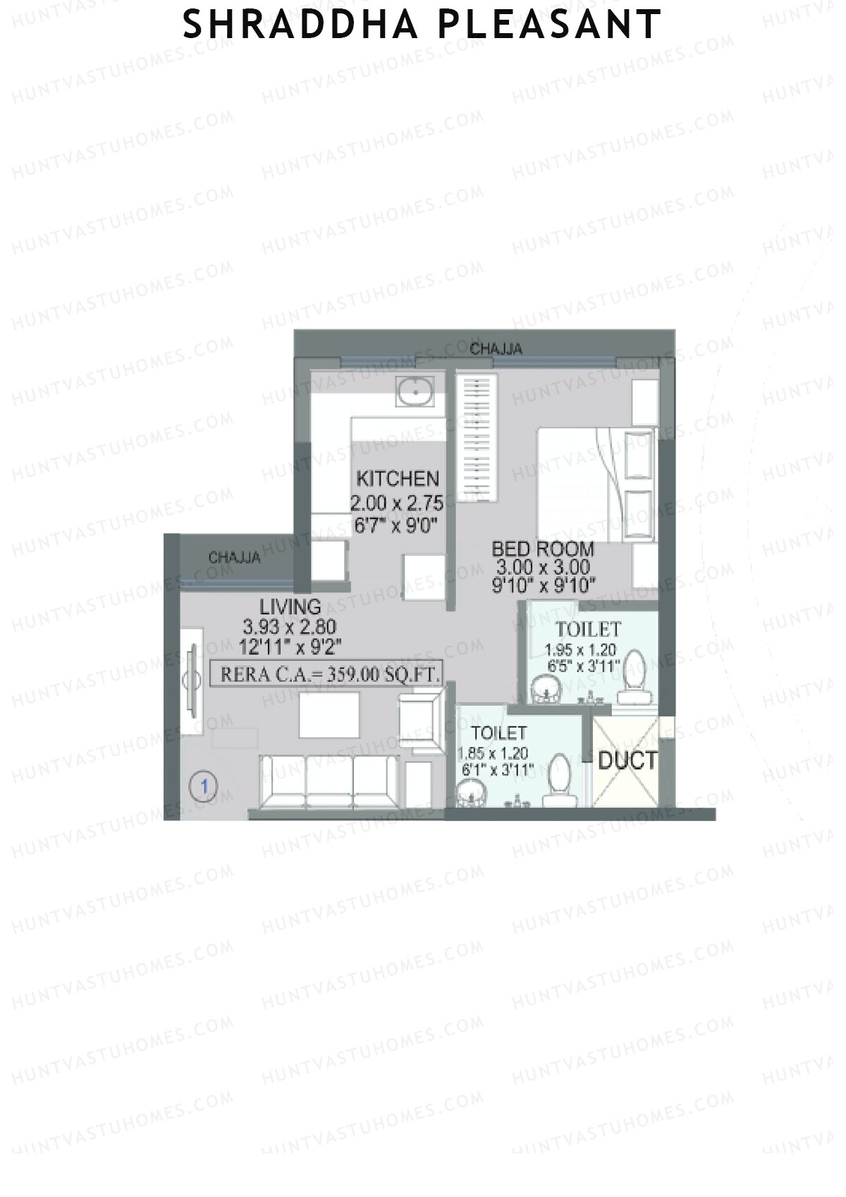 Shraddha Pleasant Tower 1 Unit 1 Floor Plan