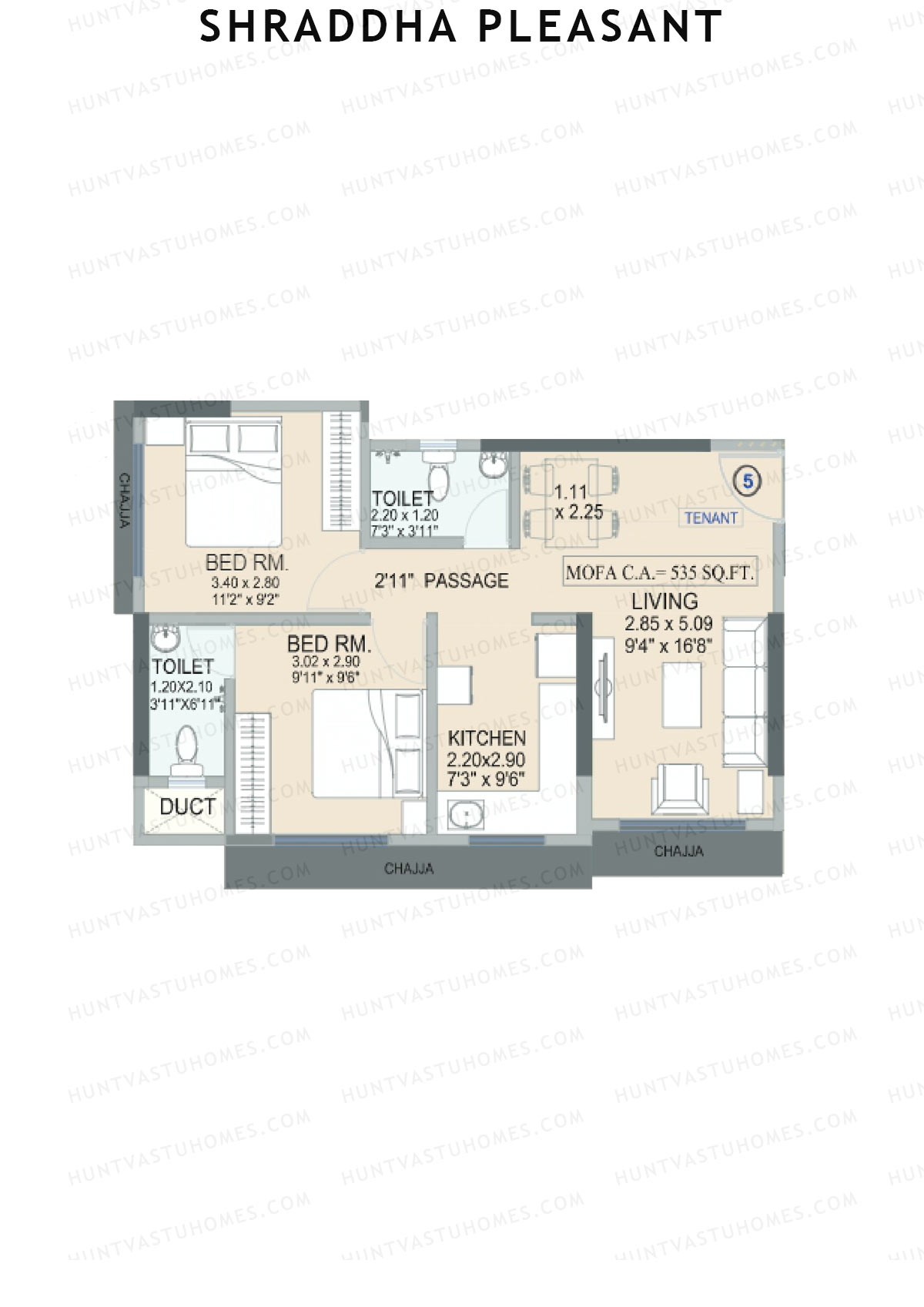 Shraddha Pleasant Tower 1 Unit 5 Floor Plan