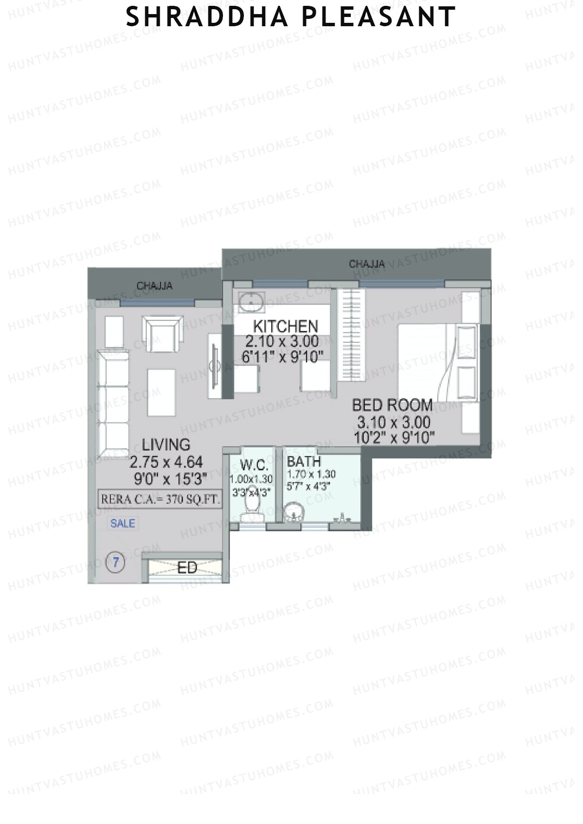 Shraddha Pleasant Tower 1 Unit 7 Floor Plan