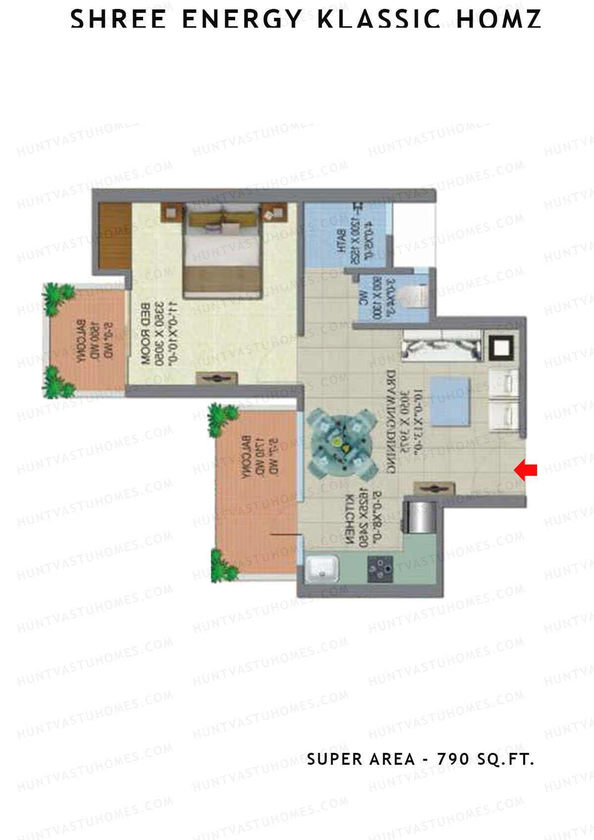 Shree Energy Klassic Homz Block A Unit 3 Floor Plan