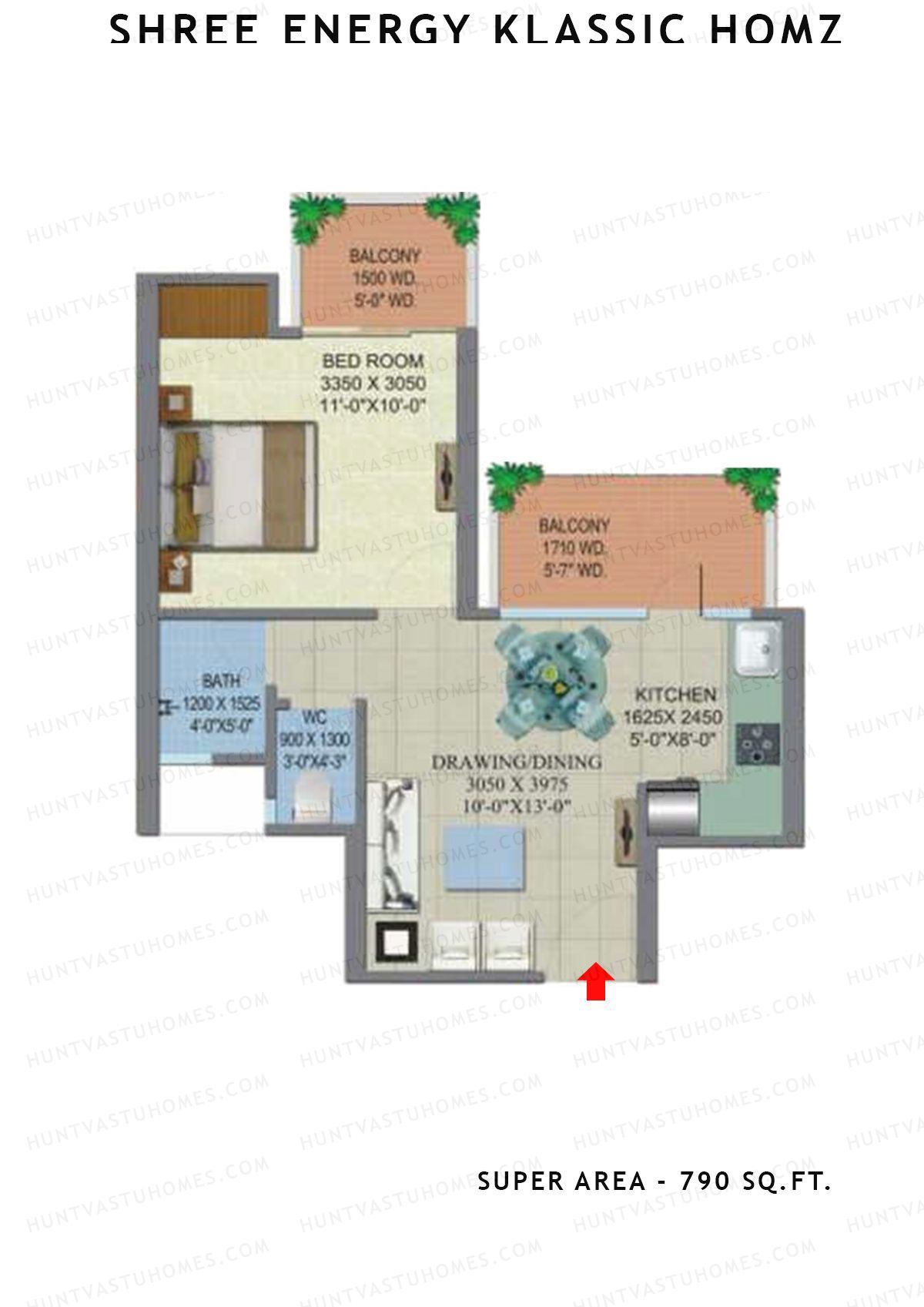 Shree Energy Klassic Homz Block B Unit 3 Floor Plan