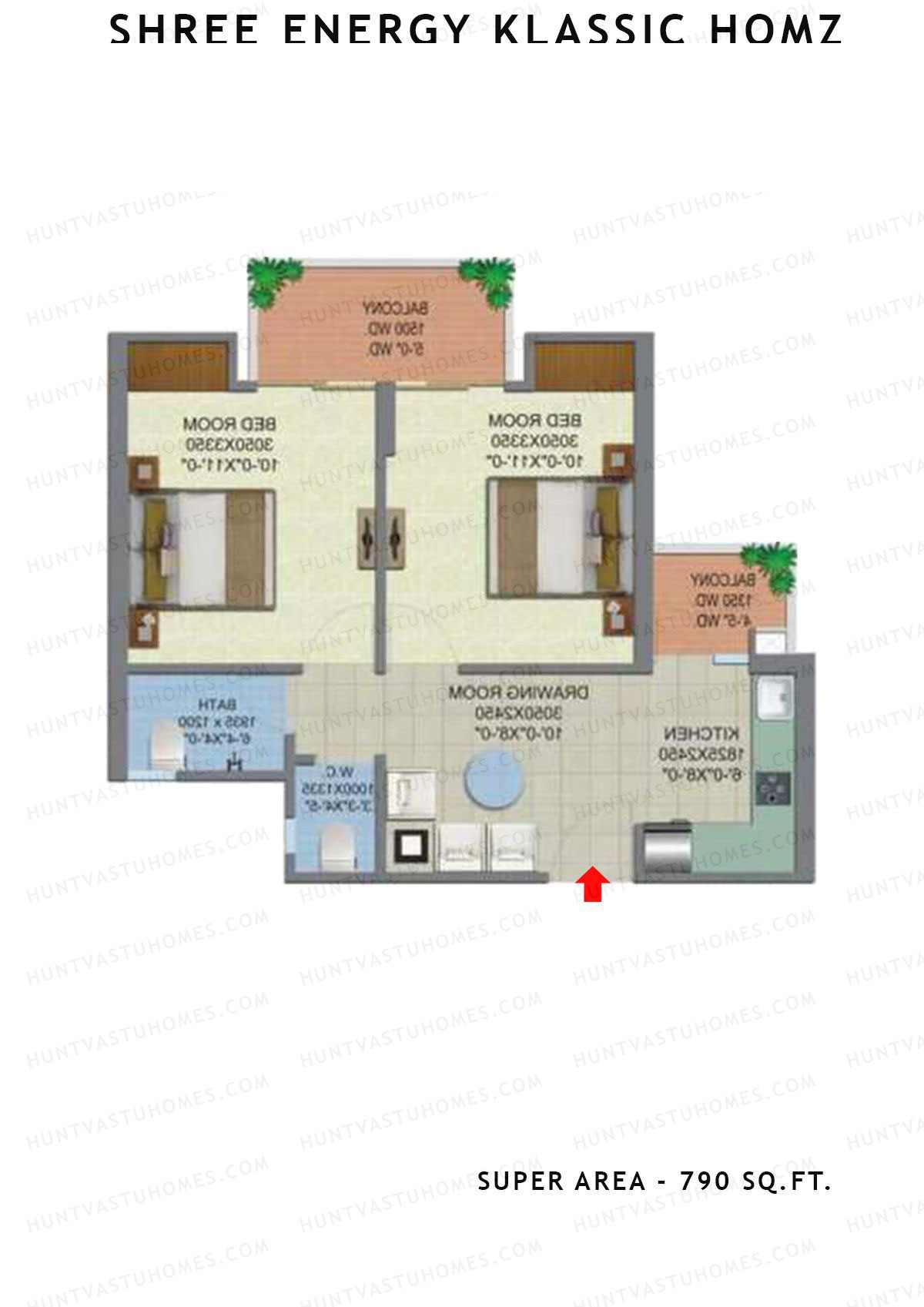 Shree Energy Klassic Homz Block A Unit 6, 8 Floor Plan