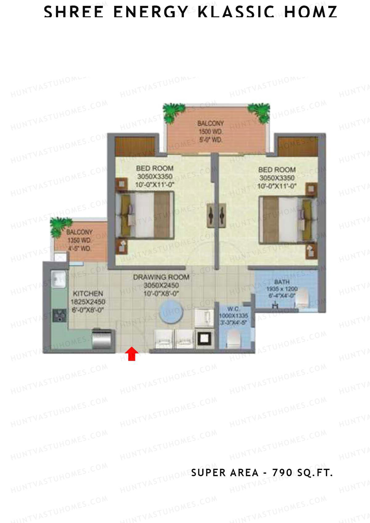 Shree Energy Klassic Homz Block B Unit 1, 2 Floor Plan