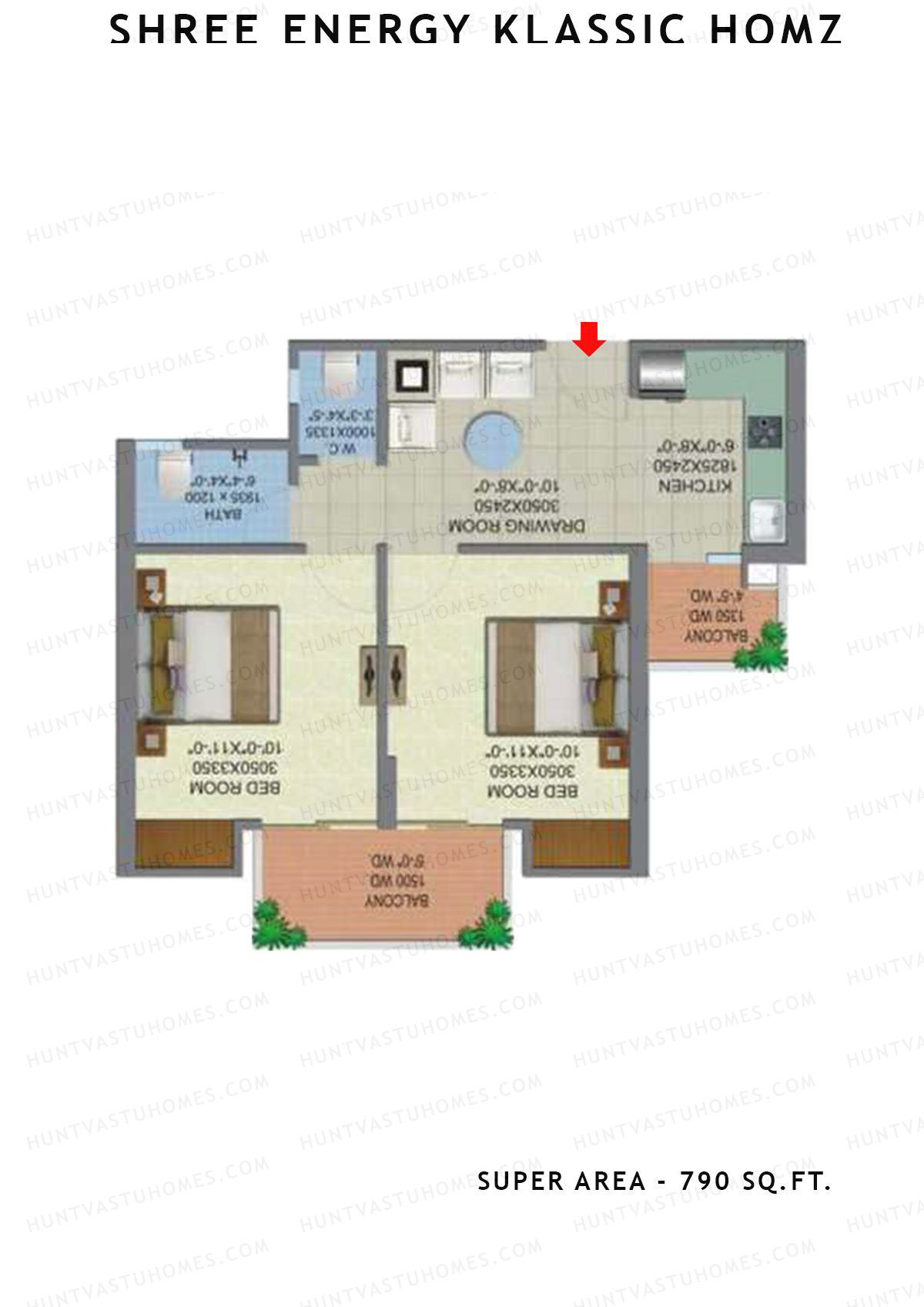 Shree Energy Klassic Homz Block B Unit 5, 9 Floor Plan