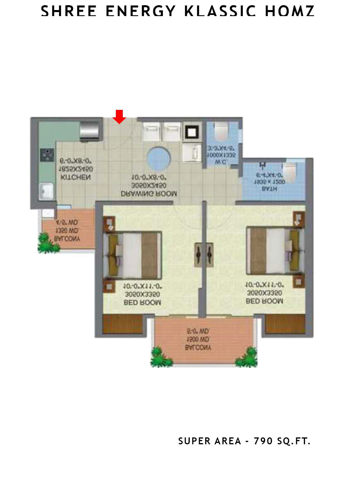 Shree Energy Klassic Homz Block B Unit 6, 10 Floor Plan