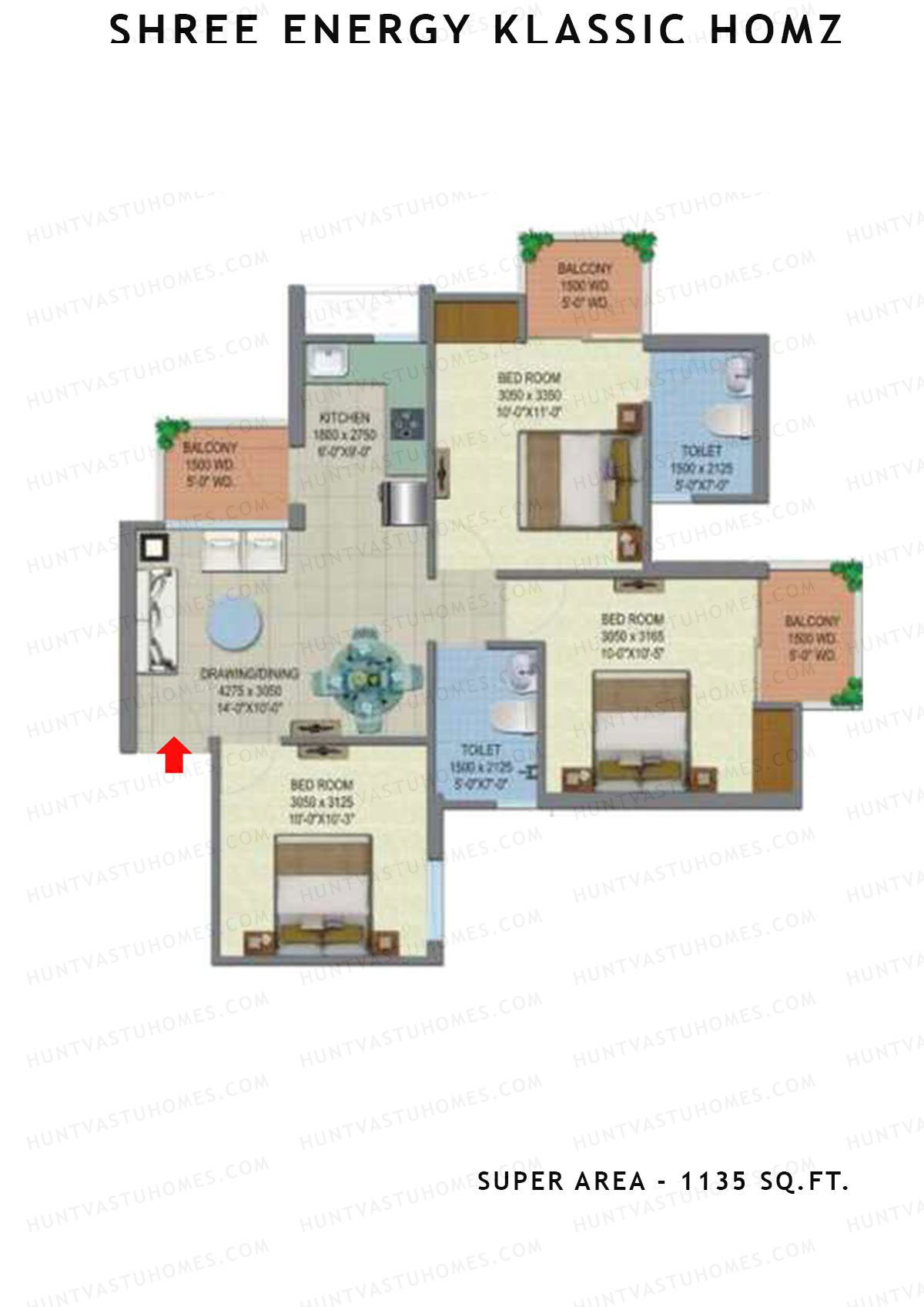 Shree Energy Klassic Homz Block C Unit 6 Floor Plan