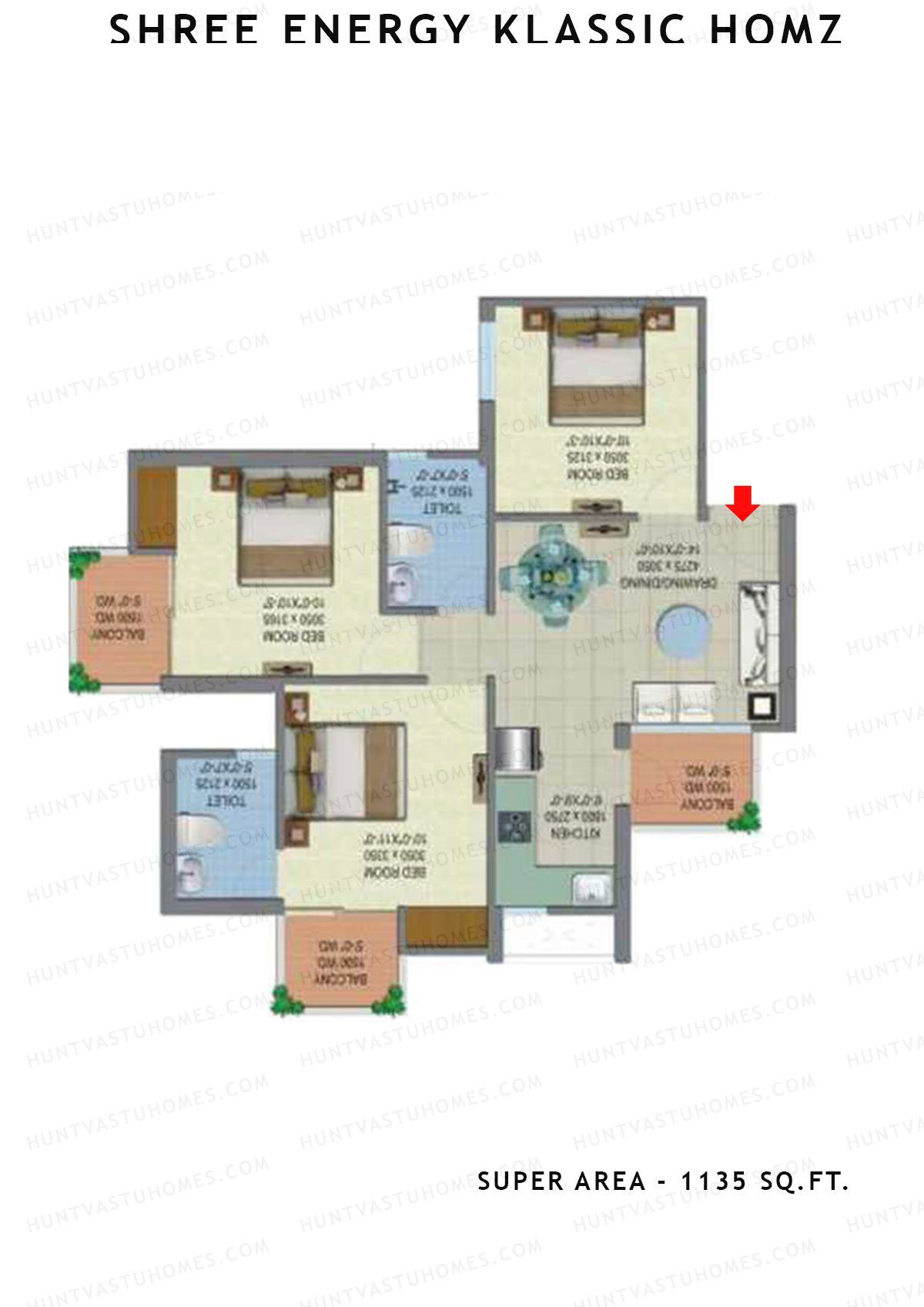 Shree Energy Klassic Homz Block A Unit 2 Floor Plan