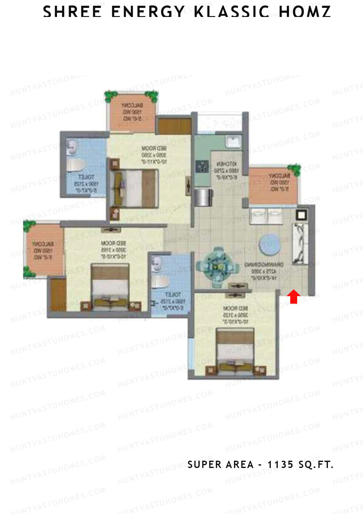 Shree Energy Klassic Homz Block A Unit 4 Floor Plan