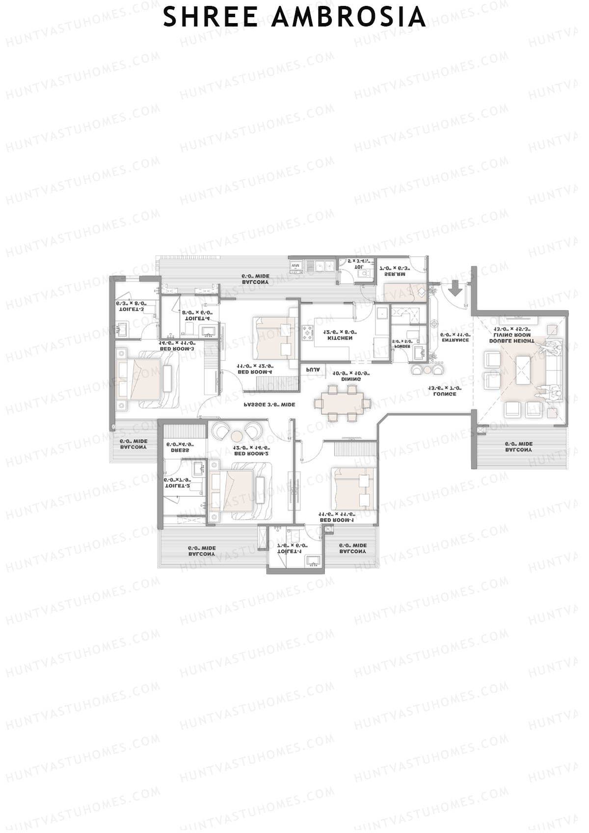 Shree Ambrosia Tower A Unit 1 Floor Plan