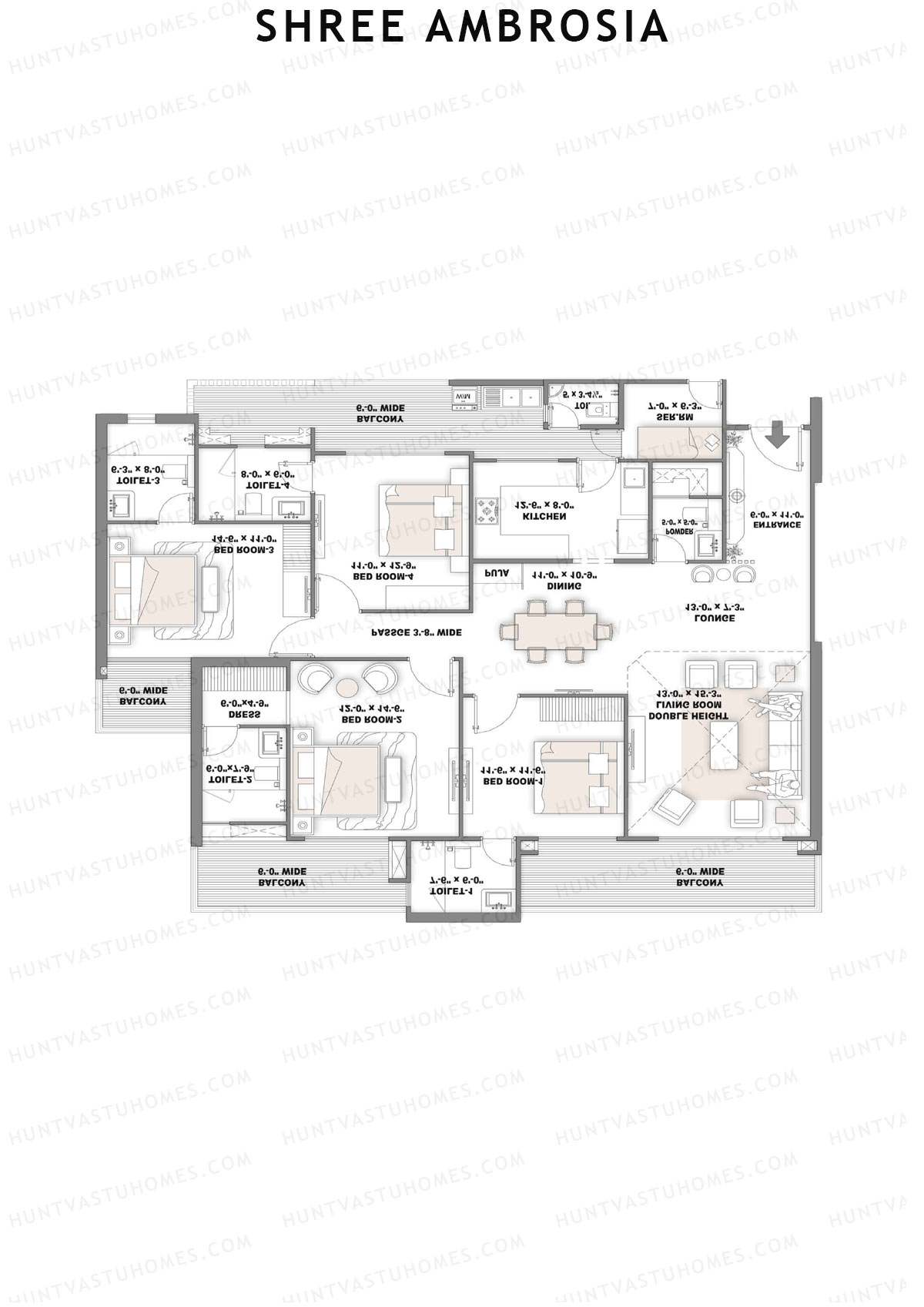 Shree Ambrosia Tower A Unit 1 Floor Plan