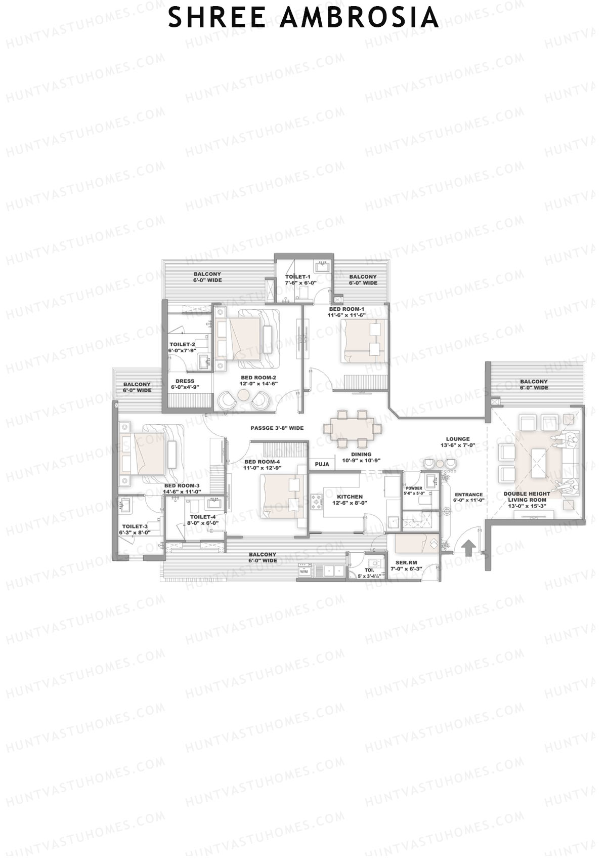 Shree Ambrosia Tower A Unit 2 Floor Plan