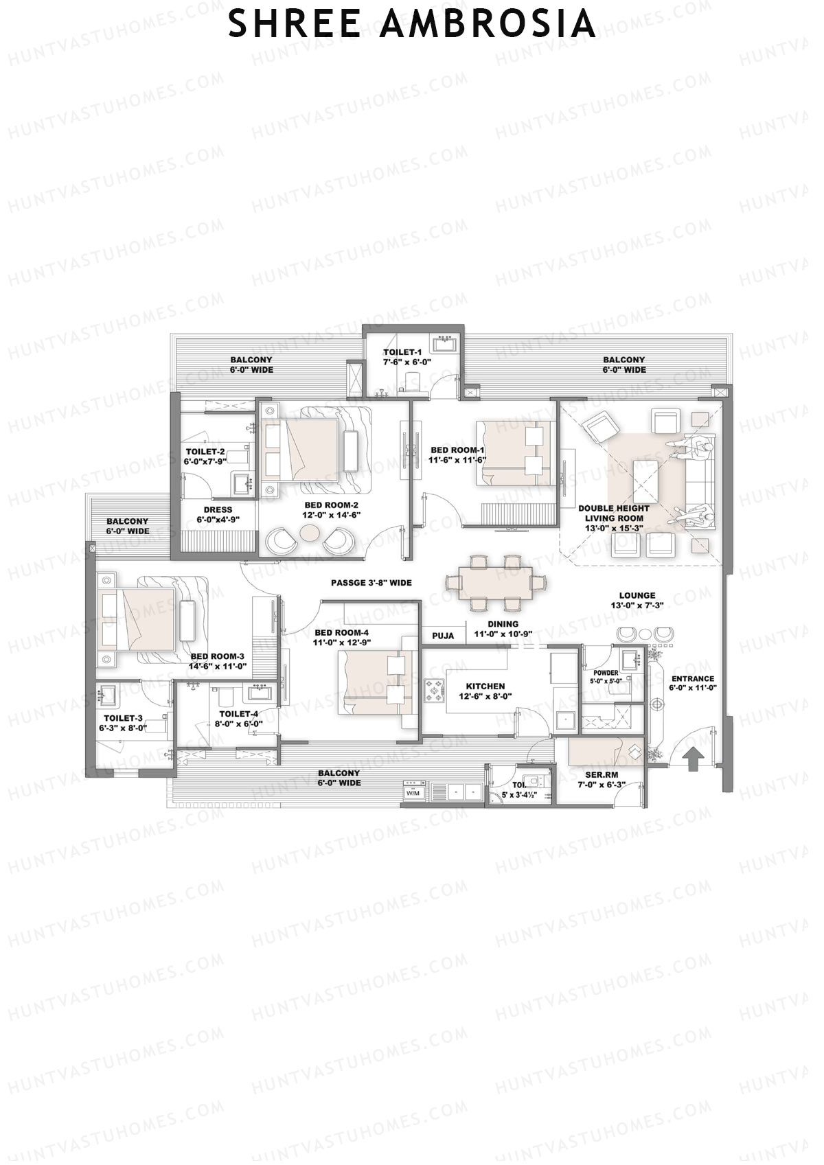 Shree Ambrosia Tower A Unit 2 Floor Plan