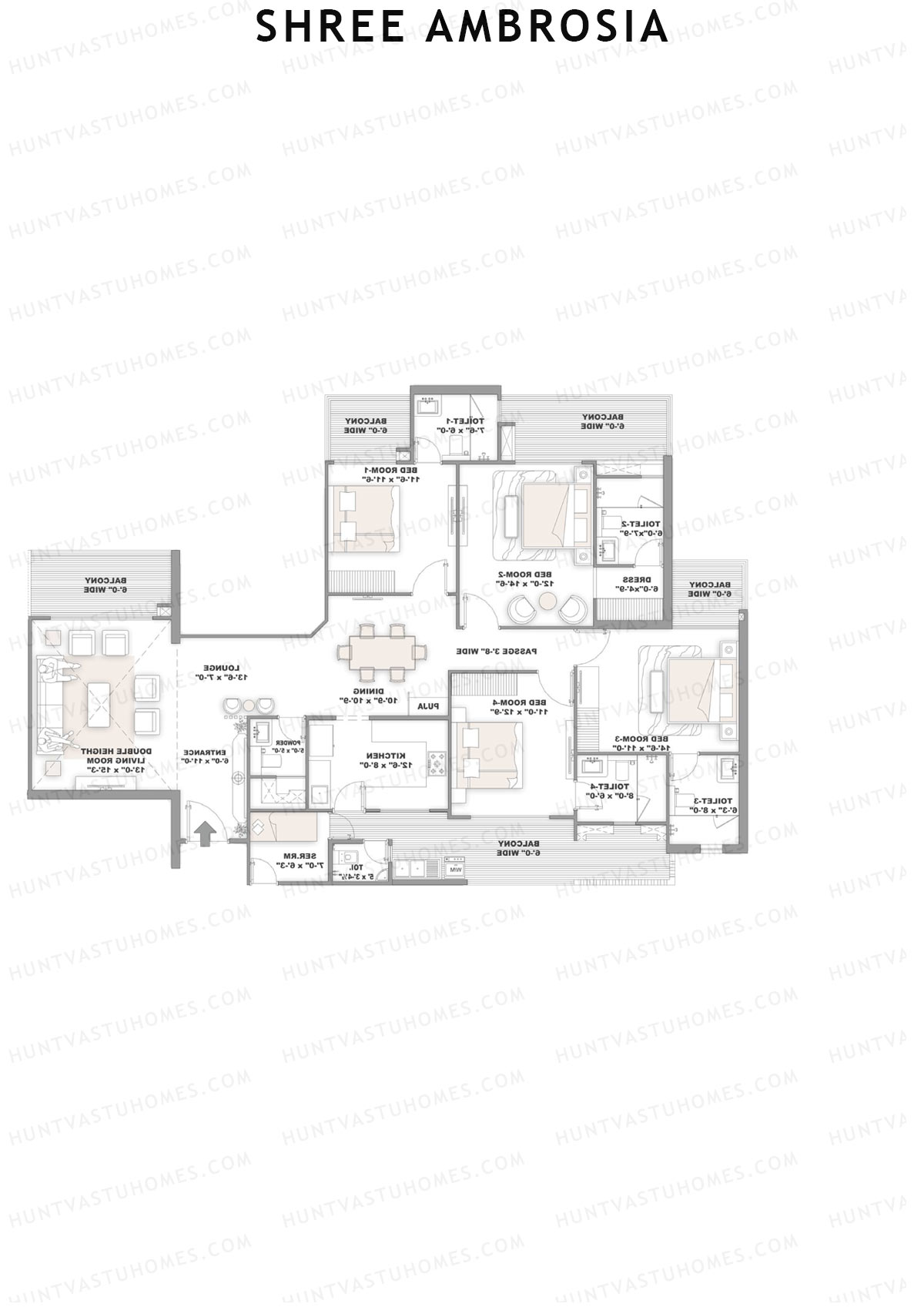 Shree Ambrosia Tower A Unit 3 Floor Plan