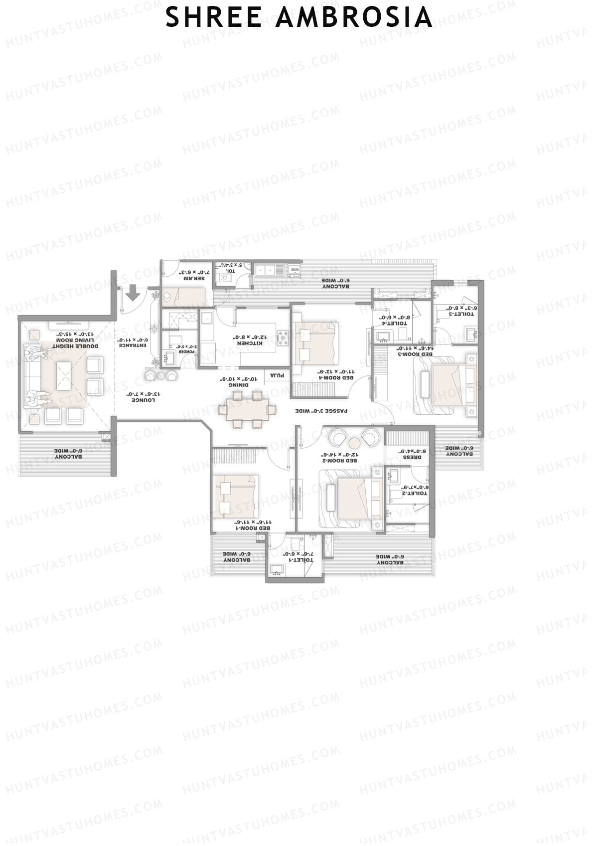 Shree Ambrosia Tower A Unit 4 Floor Plan