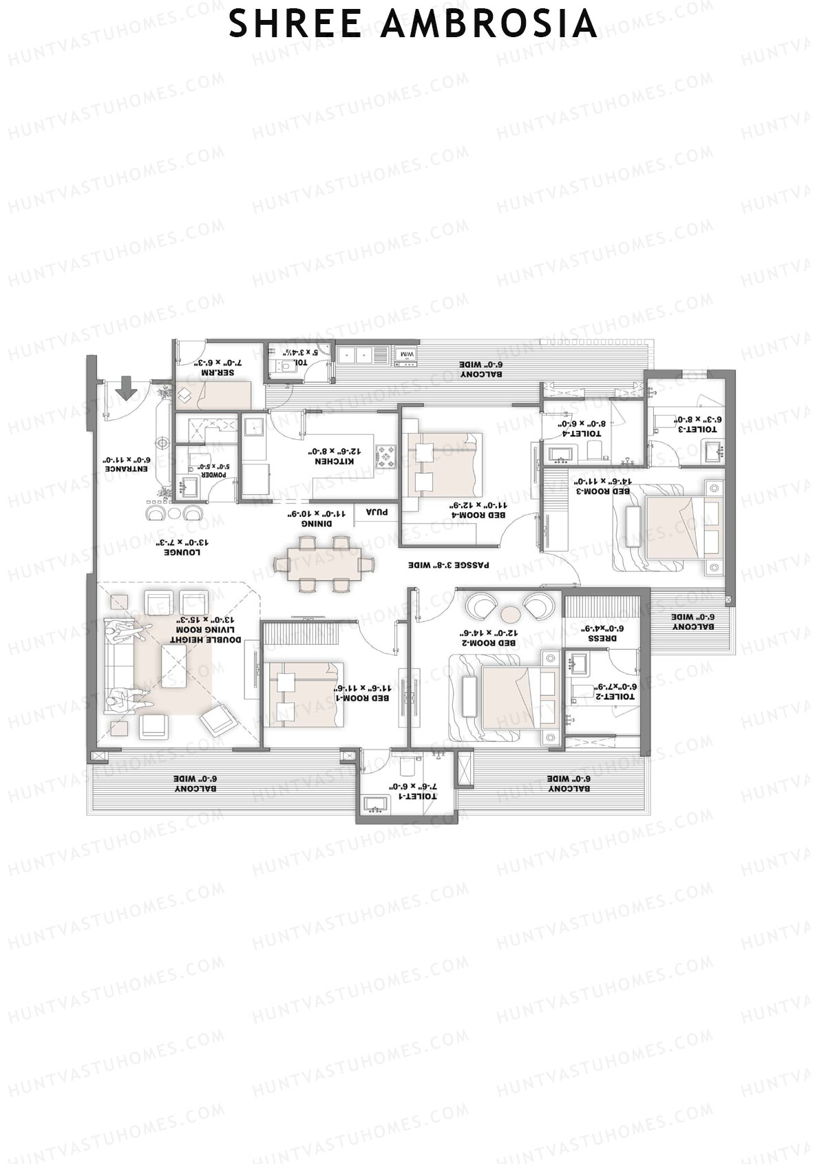 Shree Ambrosia Tower A Unit 4 Floor Plan