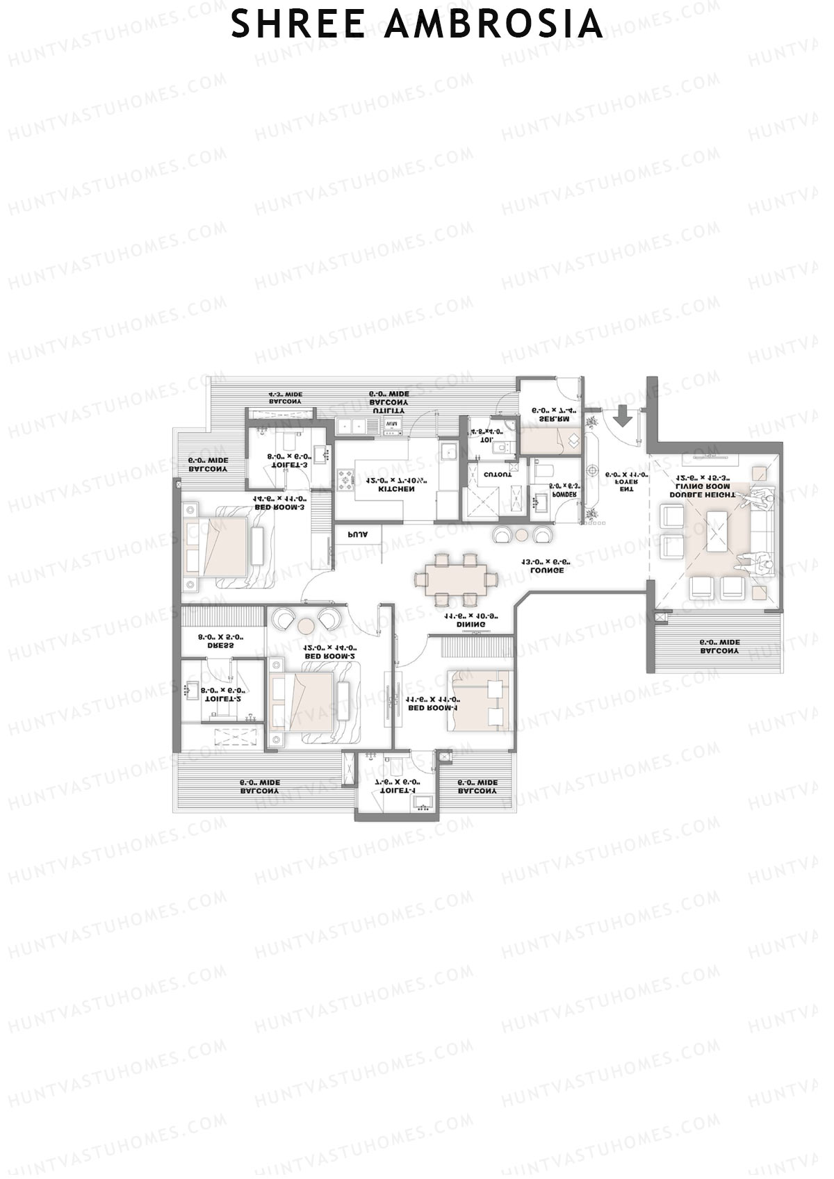 Shree Ambrosia Tower B Unit 1 Floor Plan