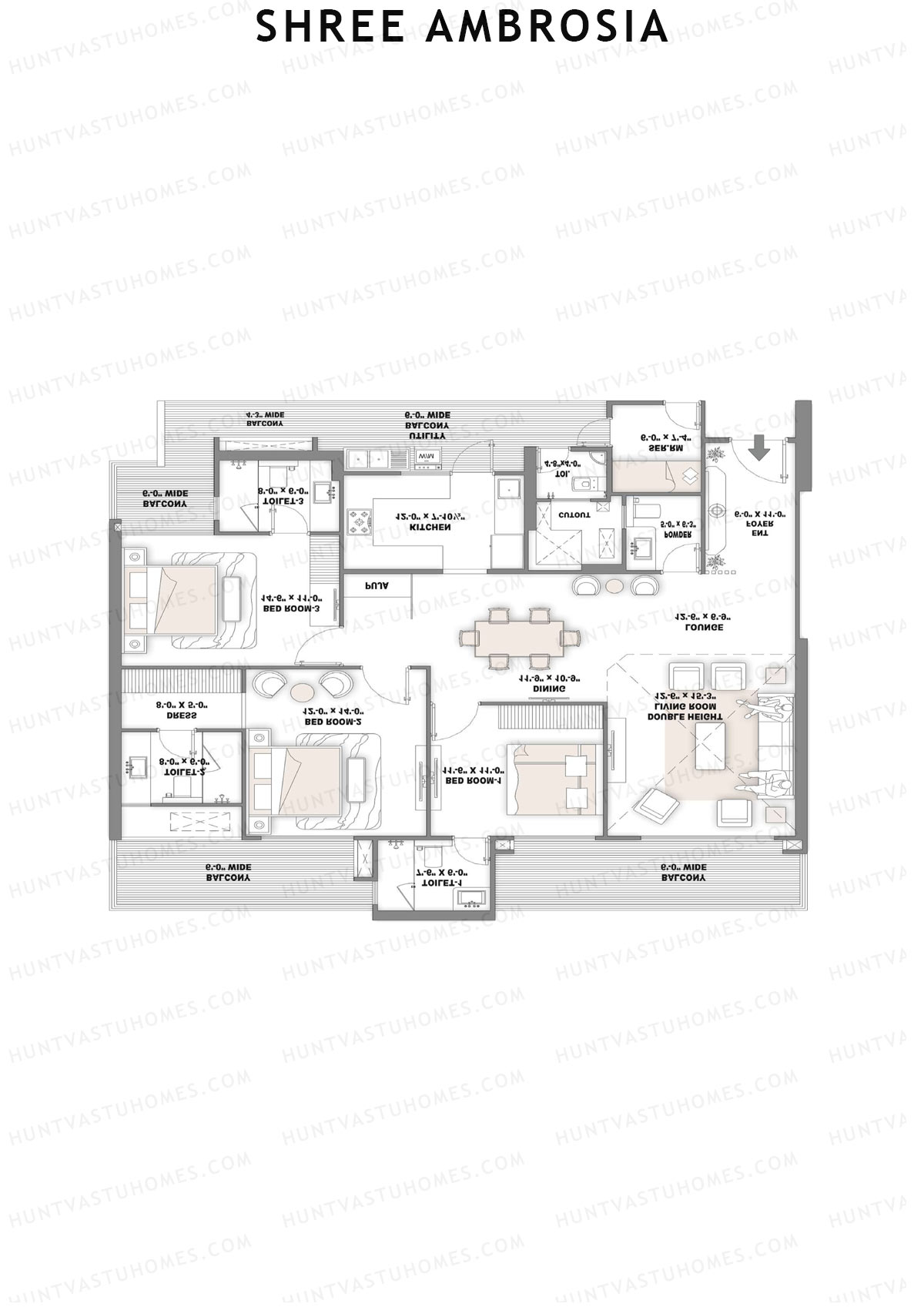 Shree Ambrosia Tower B Unit 1 Floor Plan