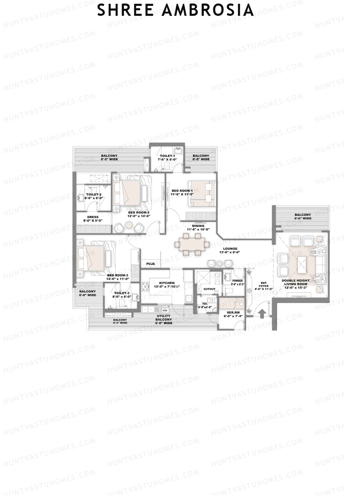 Shree Ambrosia Tower B Unit 2 Floor Plan