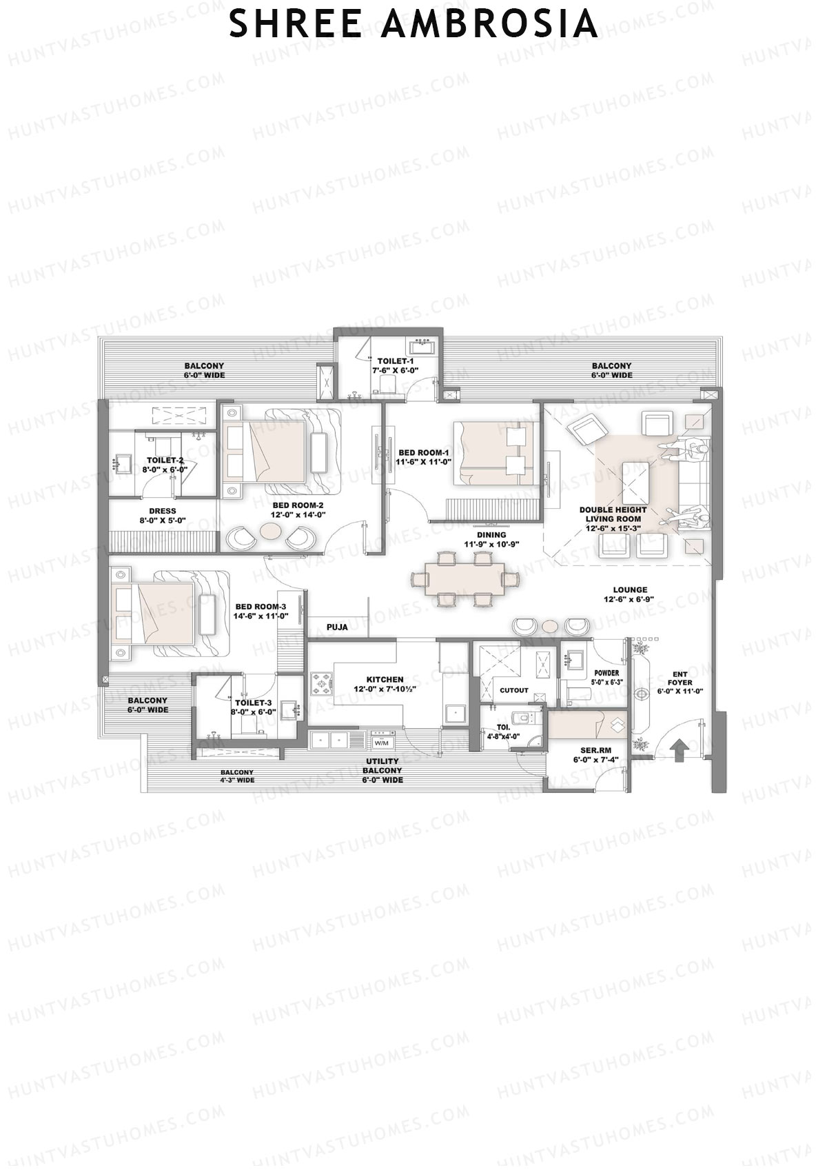 Shree Ambrosia Tower B Unit 2 Floor Plan