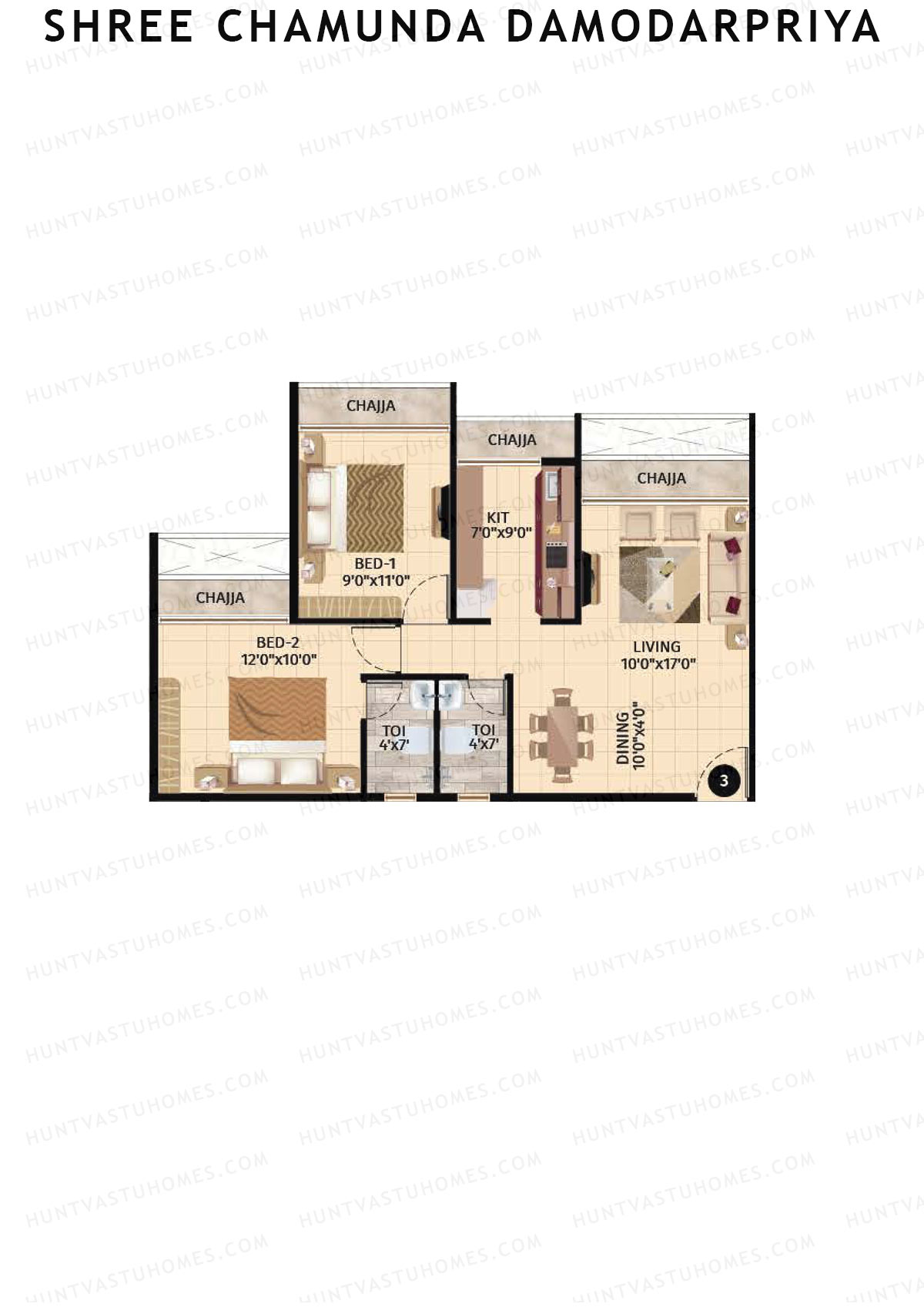 Shree Chamunda DamodarPriya Block A Unit 3 Floor Plan