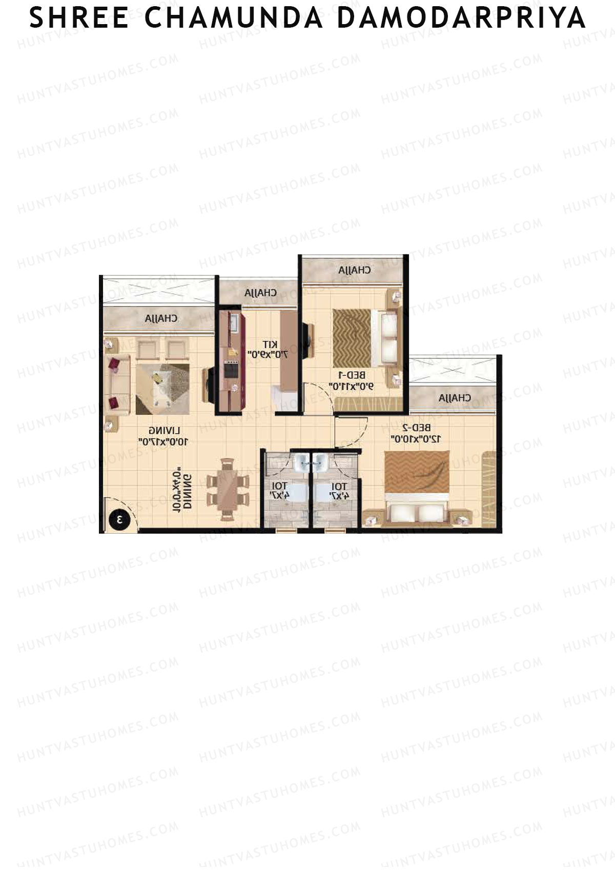 Shree Chamunda DamodarPriya Block A Unit 4 Floor Plan
