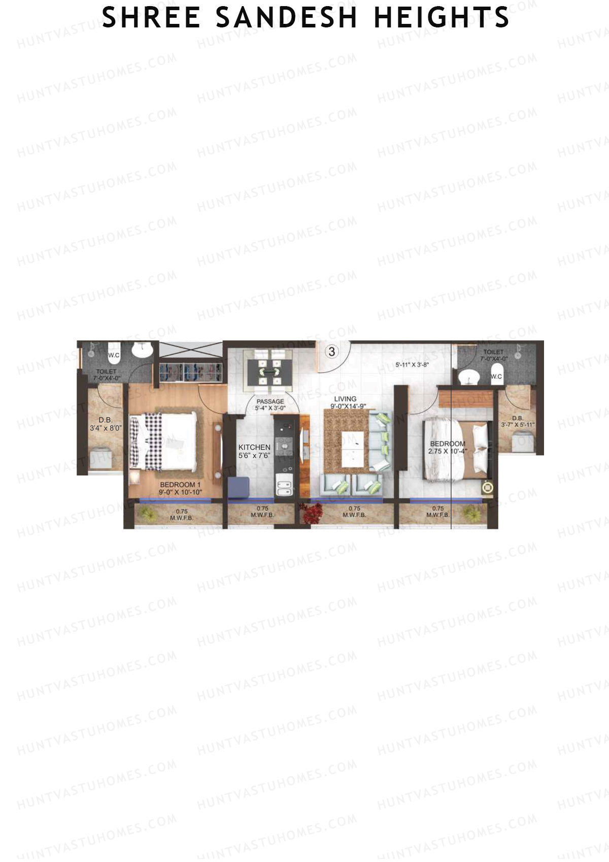 Shree Sandesh Heights Block A Unit 3 Floor Plan