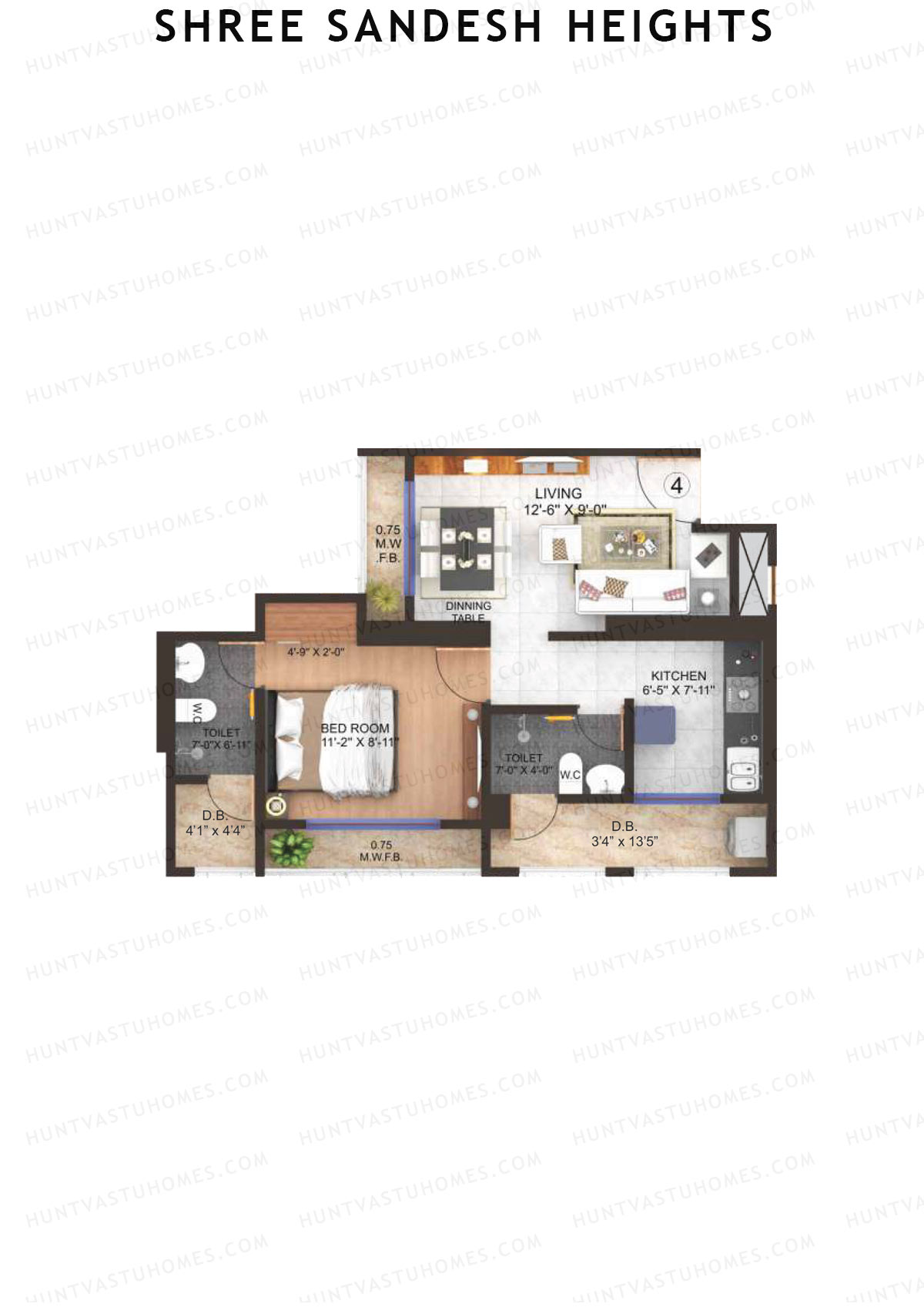 Shree Sandesh Heights Block A Unit 4 Floor Plan