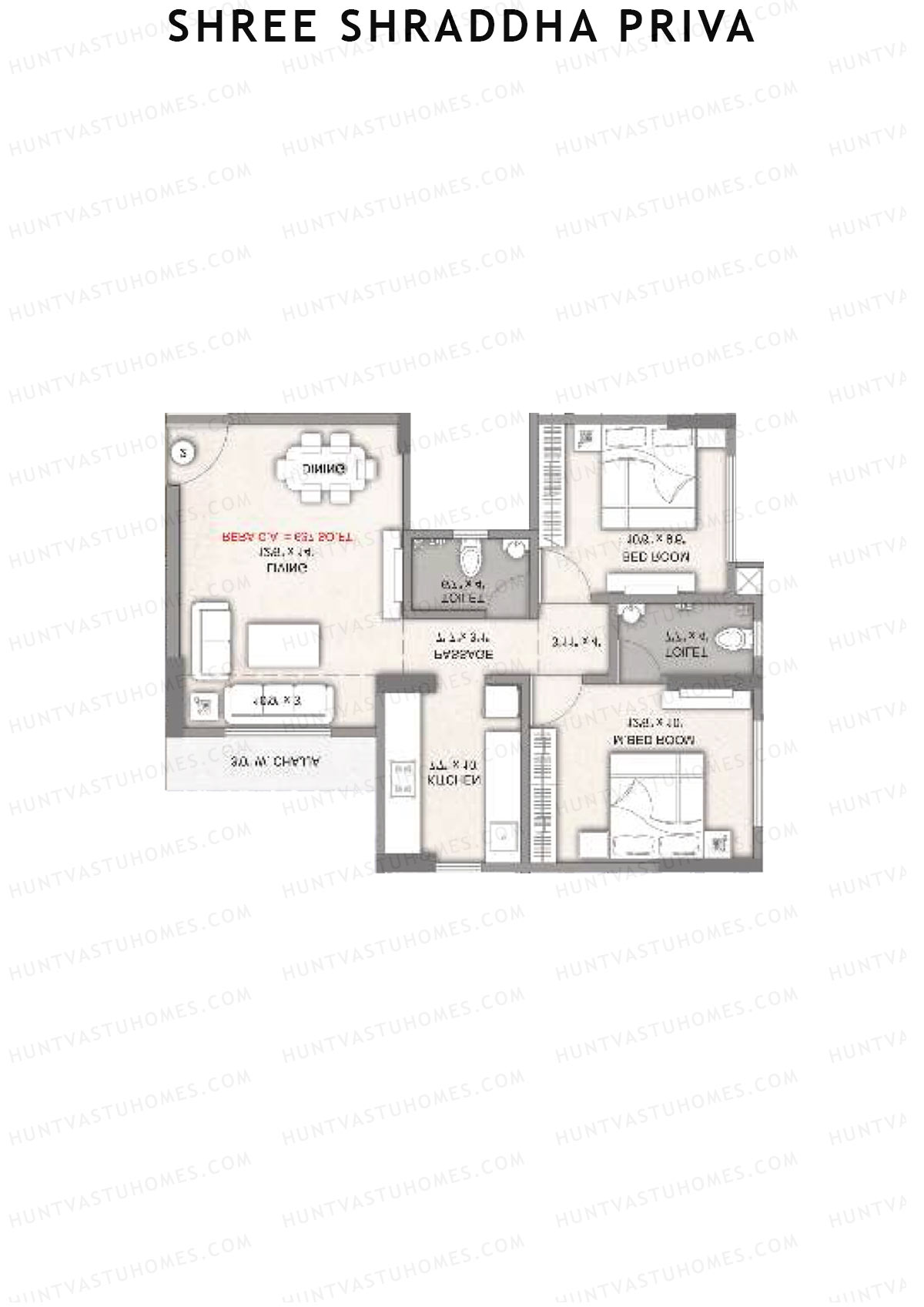 Shree Shraddha Priva Block A Unit 3 Floor Plan