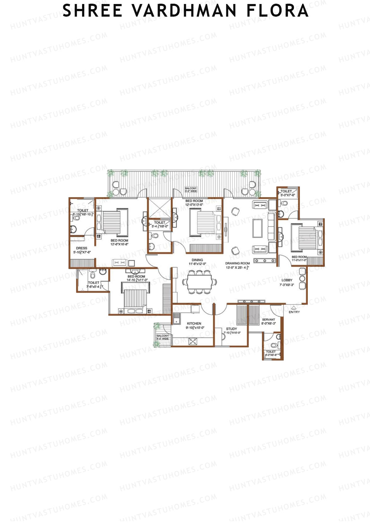 Shree Vardhman Flora Block A1 Unit 1 Floor Plan