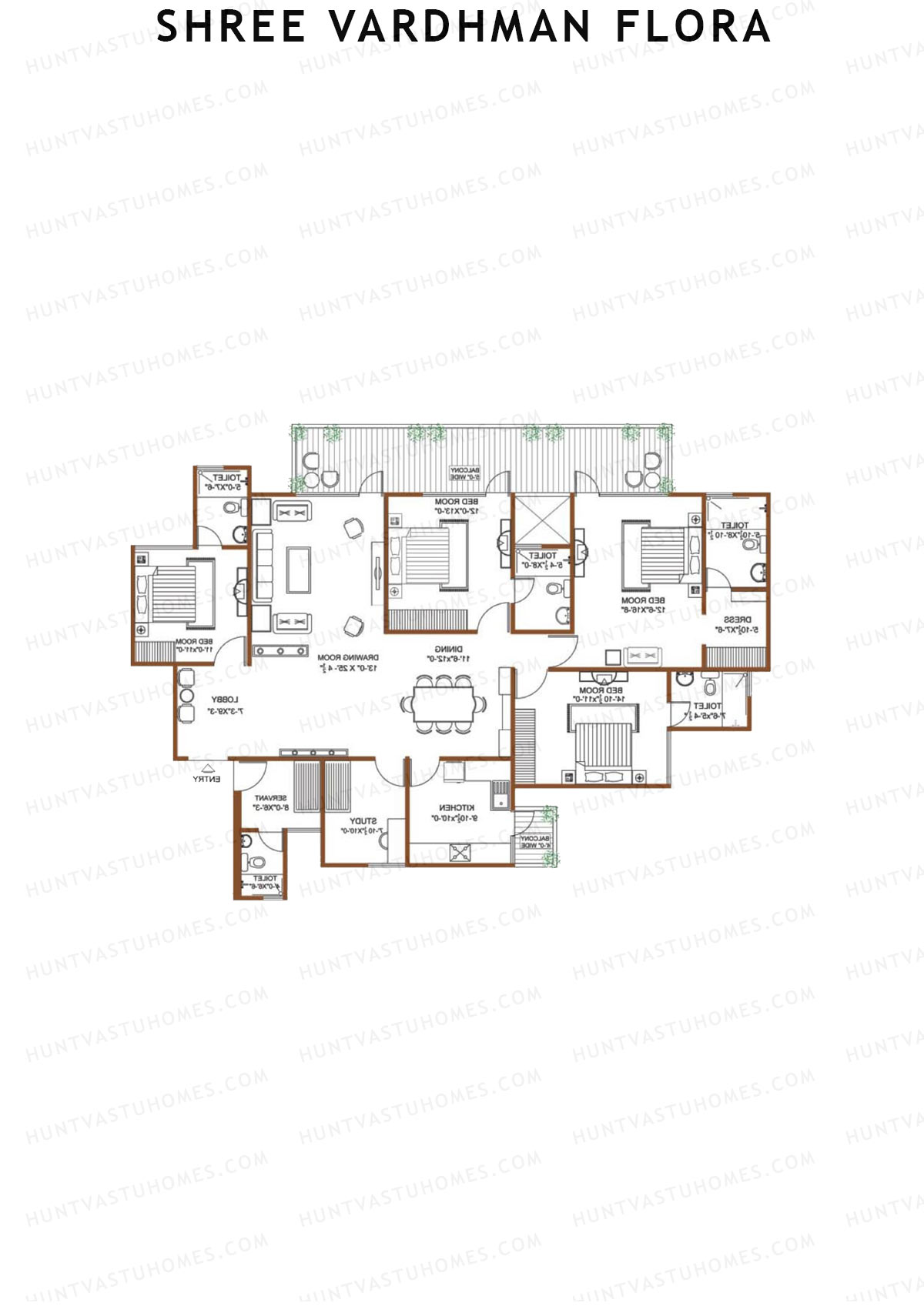 Shree Vardhman Flora Block A1 Unit 2 Floor Plan
