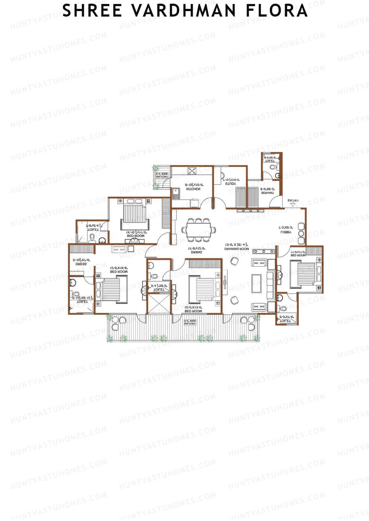 Shree Vardhman Flora Block A1 Unit 4 Floor Plan