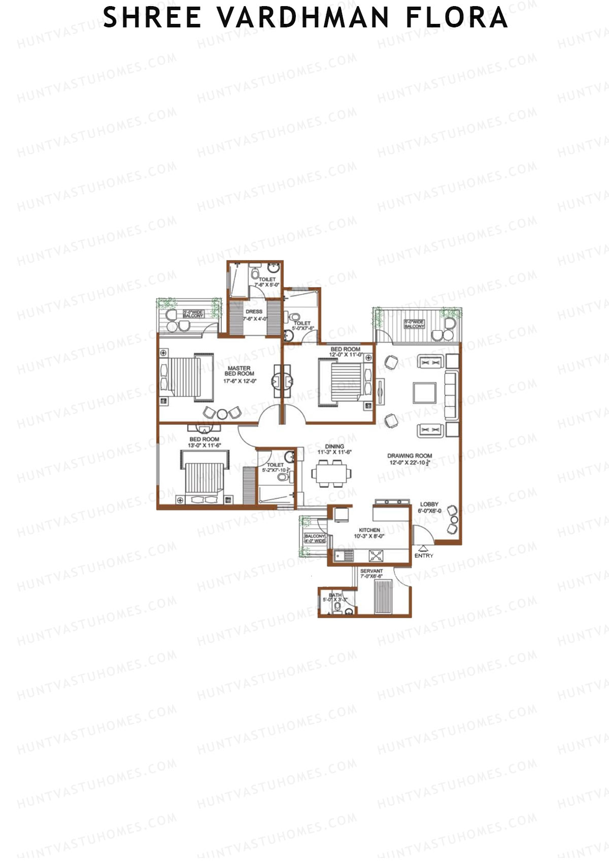 Shree Vardhman Flora Block B1 Unit 1 Floor Plan