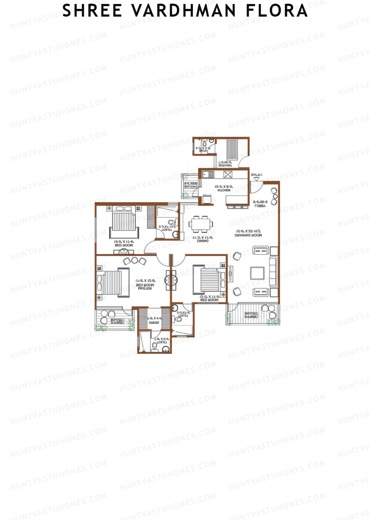 Shree Vardhman Flora Block B1 Unit 4 Floor Plan