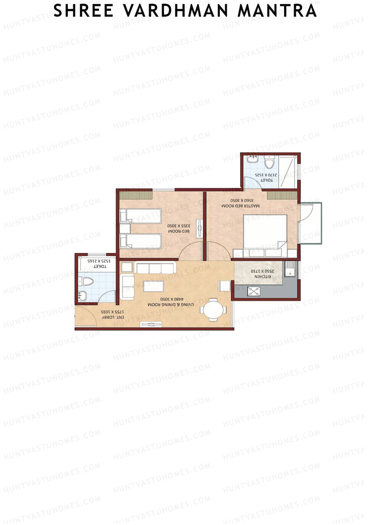 Shree Vardhman Mantra Block A Unit 4 (Type A1) Floor Plan