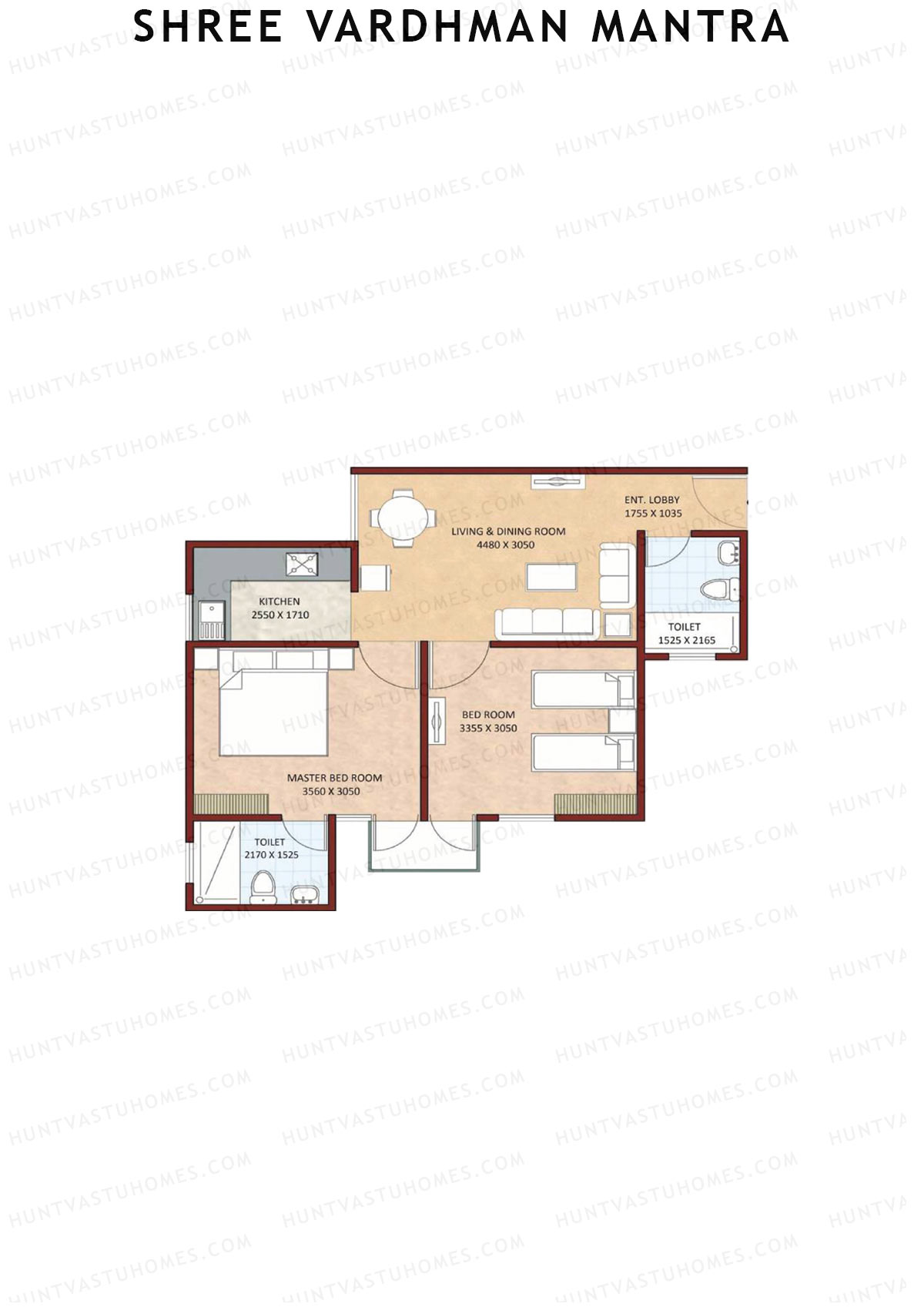 Shree Vardhman Mantra Block B Unit 6 (Type A) Floor Plan