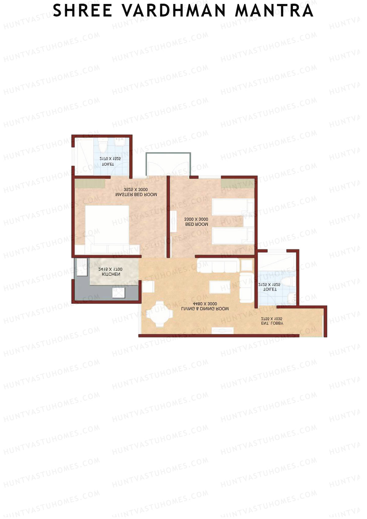 Shree Vardhman Mantra Block B Unit 7 (Type B) Floor Plan