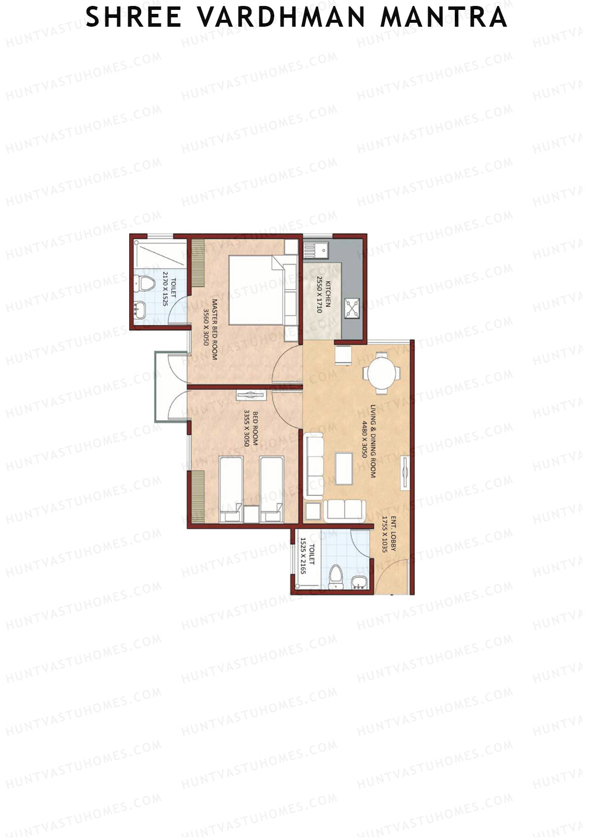 Shree Vardhman Mantra Block B Unit 8 (Type A) Floor Plan