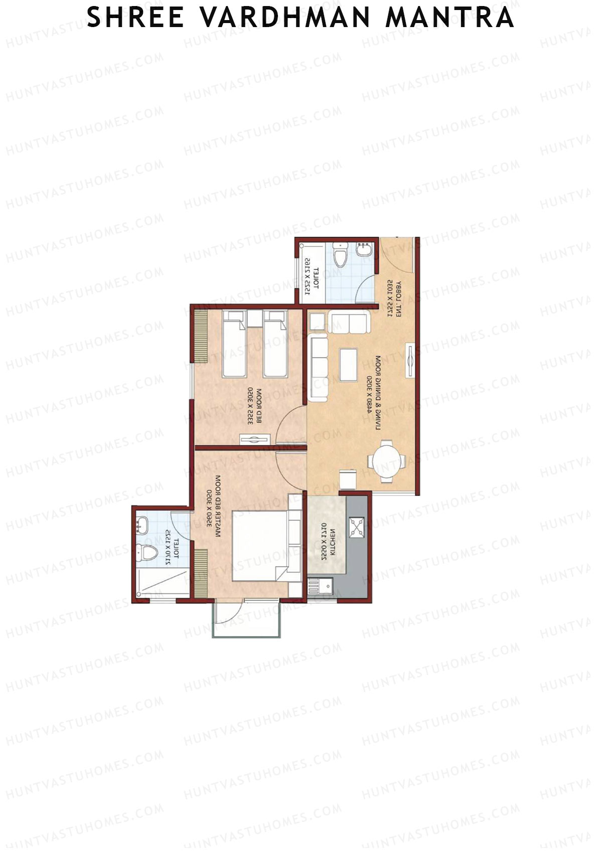 Shree Vardhman Mantra Block C Unit 5 (Type A1) Floor Plan