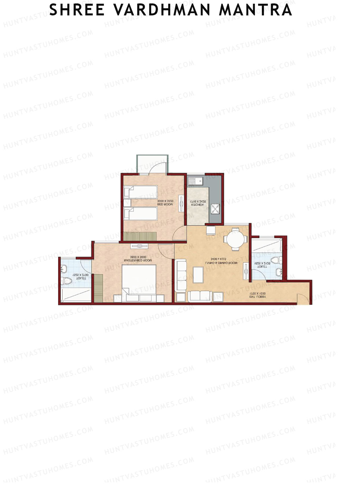 Shree Vardhman Mantra Block C Unit 7 (Type C1) Floor Plan