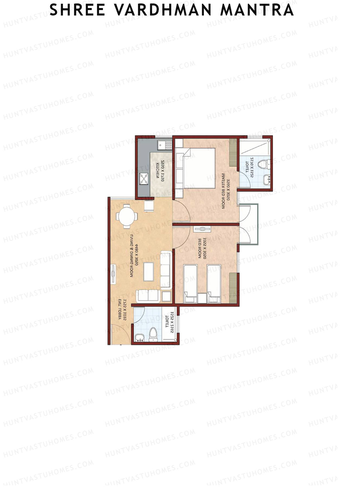 Shree Vardhman Mantra Block D Unit 1 (Type A) Floor Plan