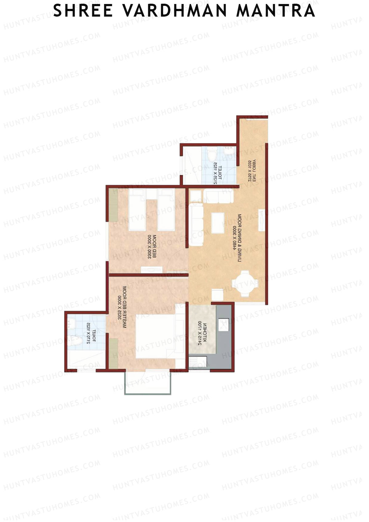Shree Vardhman Mantra Block D Unit 5 (Type B1) Floor Plan
