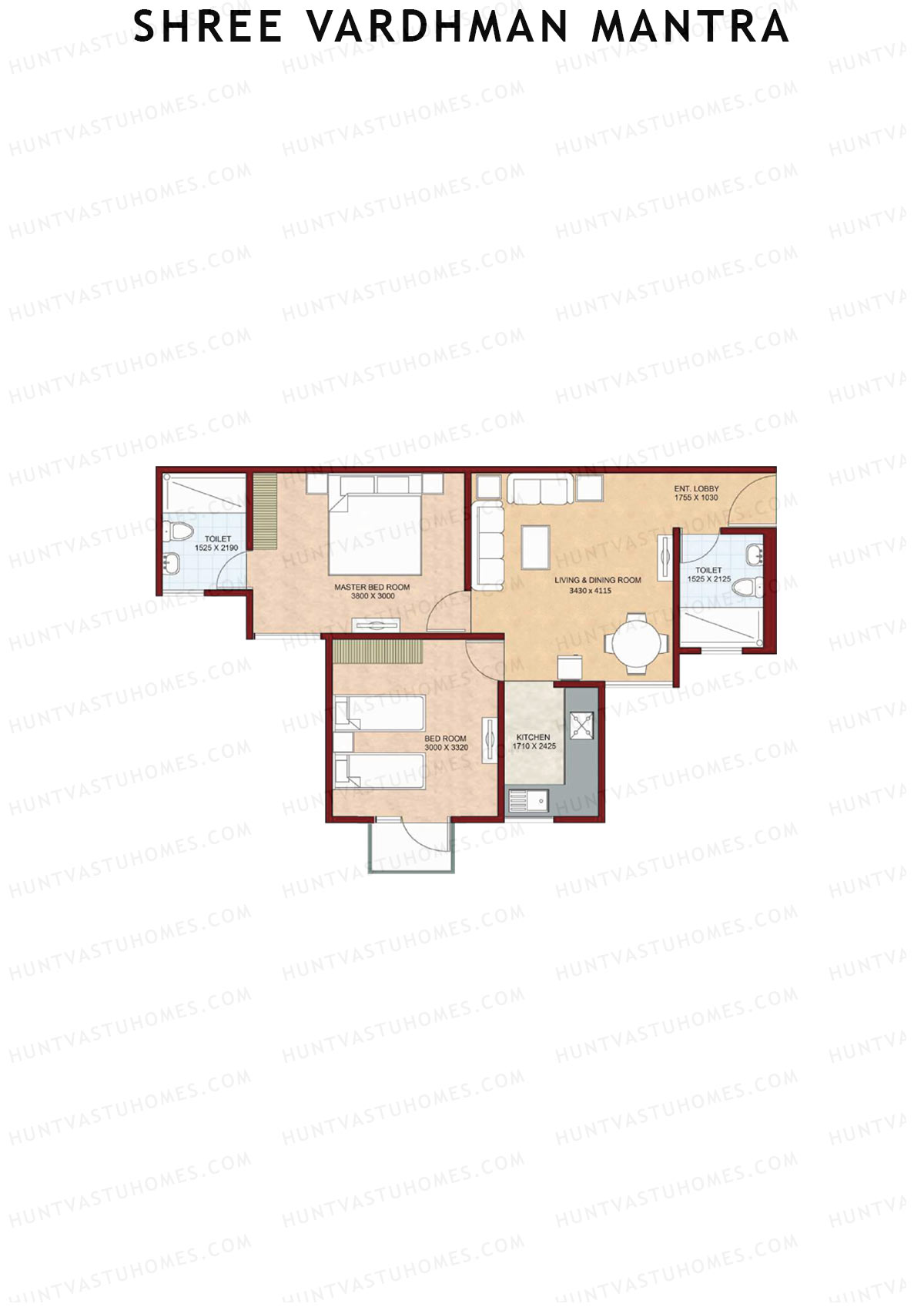 Shree Vardhman Mantra Block D Unit 6 (Type C) Floor Plan