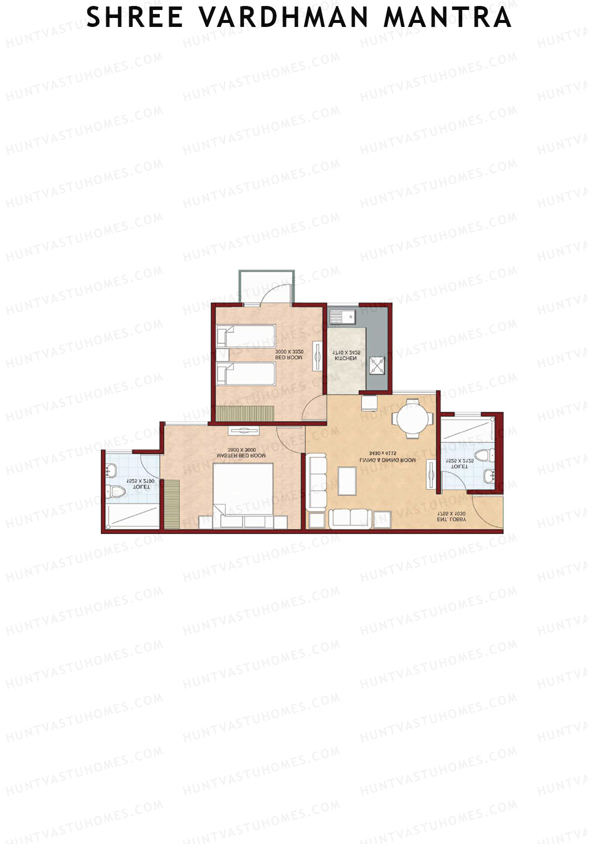 Shree Vardhman Mantra Block D Unit 7 (Type C) Floor Plan
