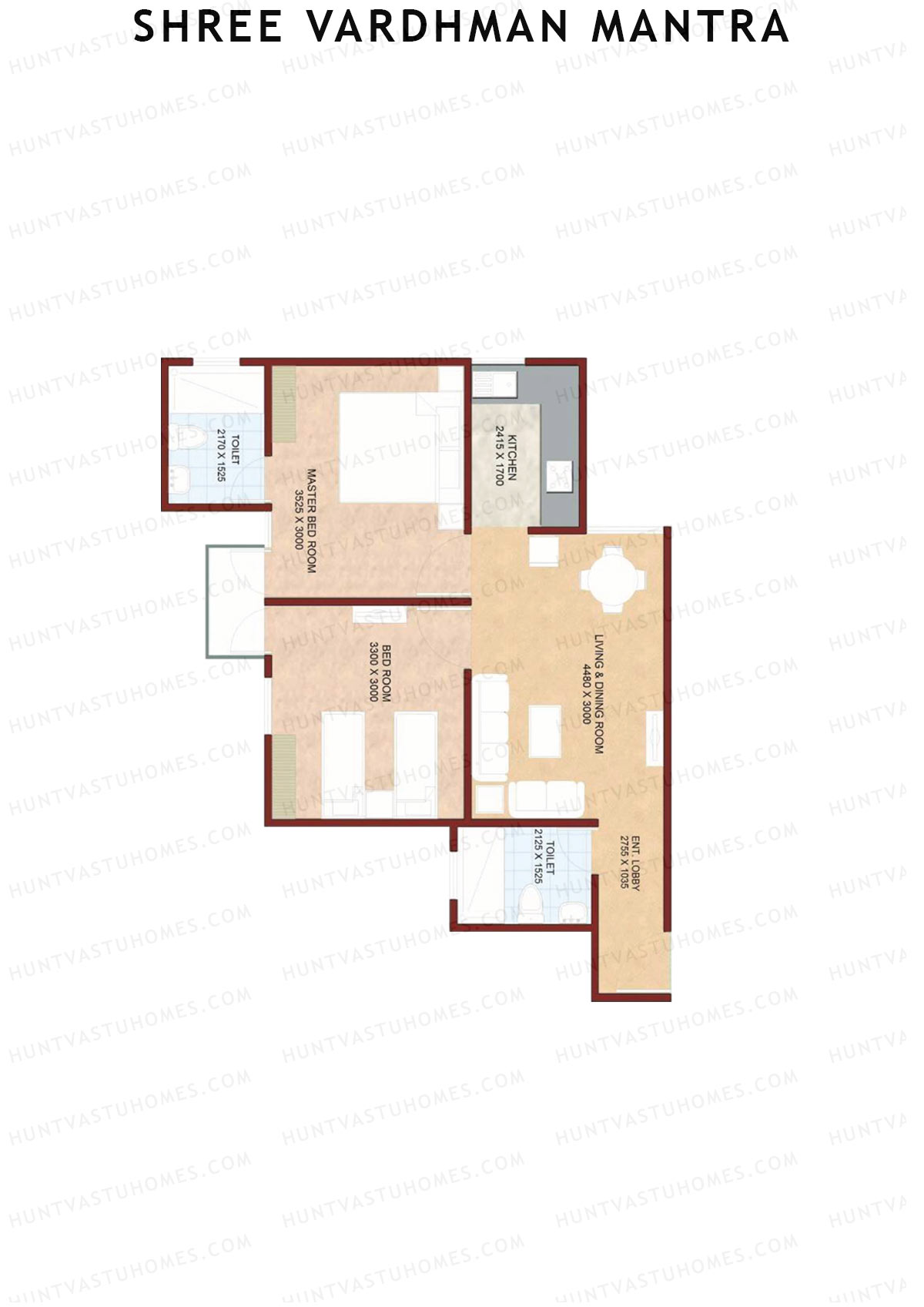 Shree Vardhman Mantra Block D Unit 8 (Type B) Floor Plan
