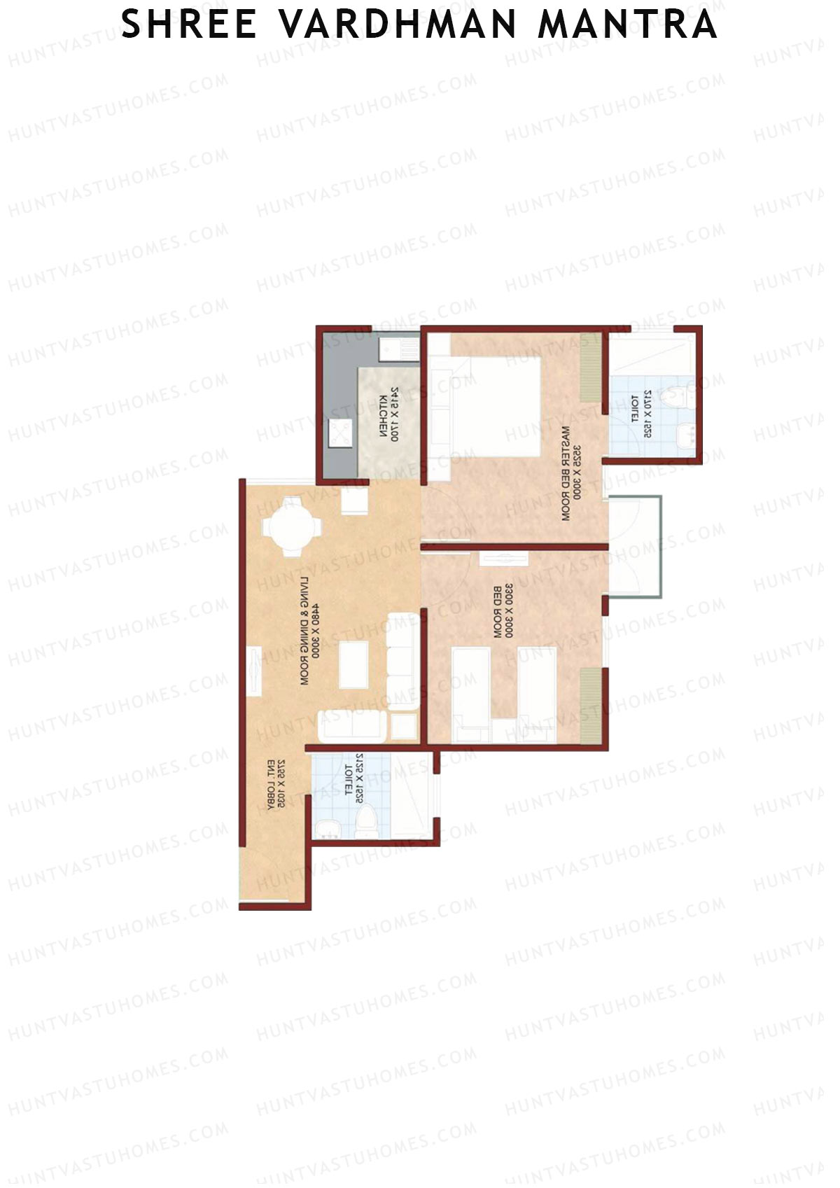 Shree Vardhman Mantra Block E Unit 1 (Type B) Floor Plan