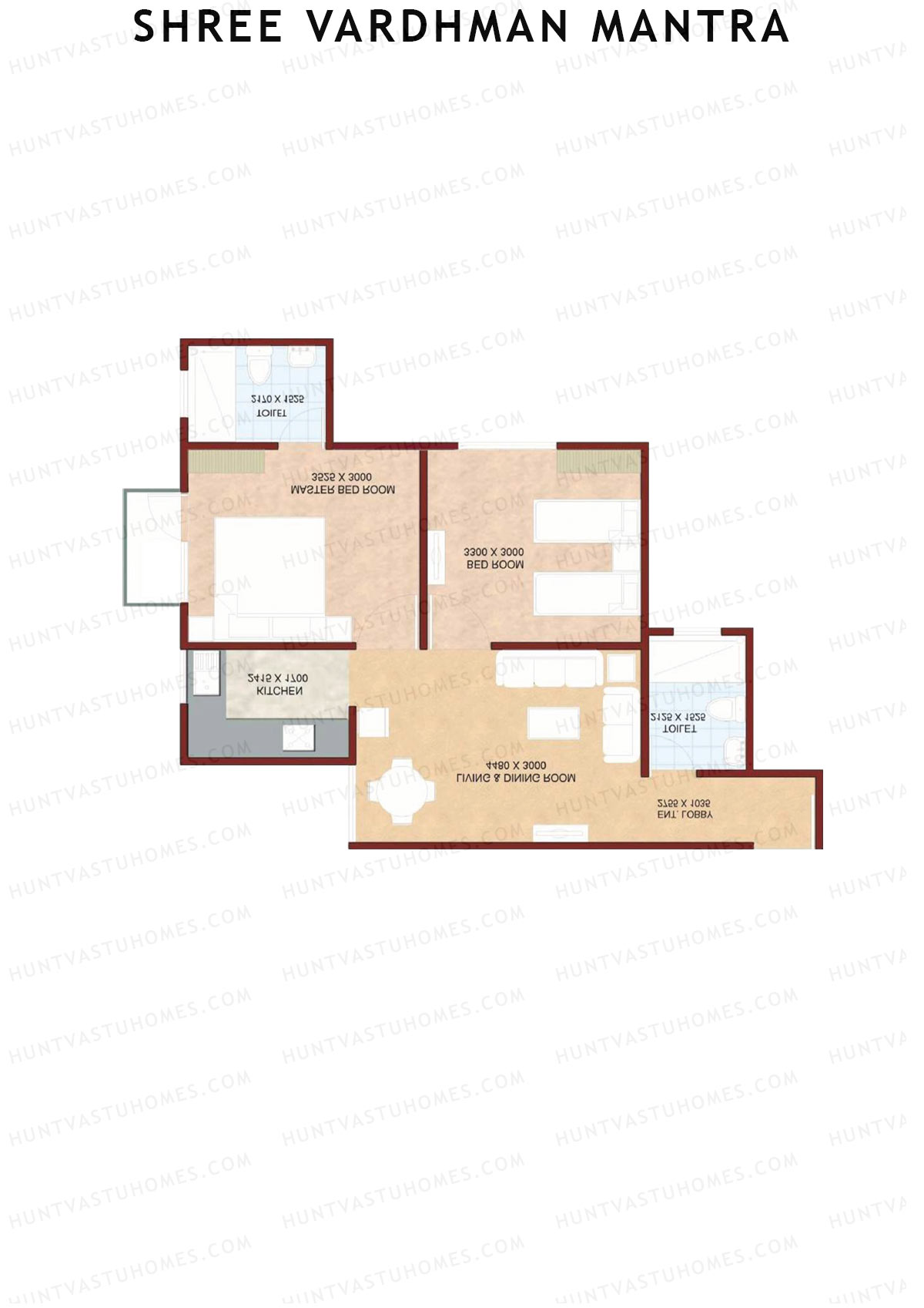 Shree Vardhman Mantra Block E Unit 7 (Type B1) Floor Plan