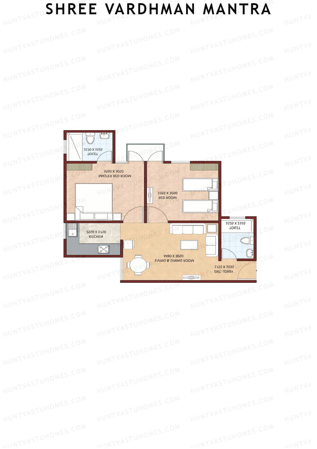 Shree Vardhman Mantra Block I Unit 3 (Type A) Floor Plan
