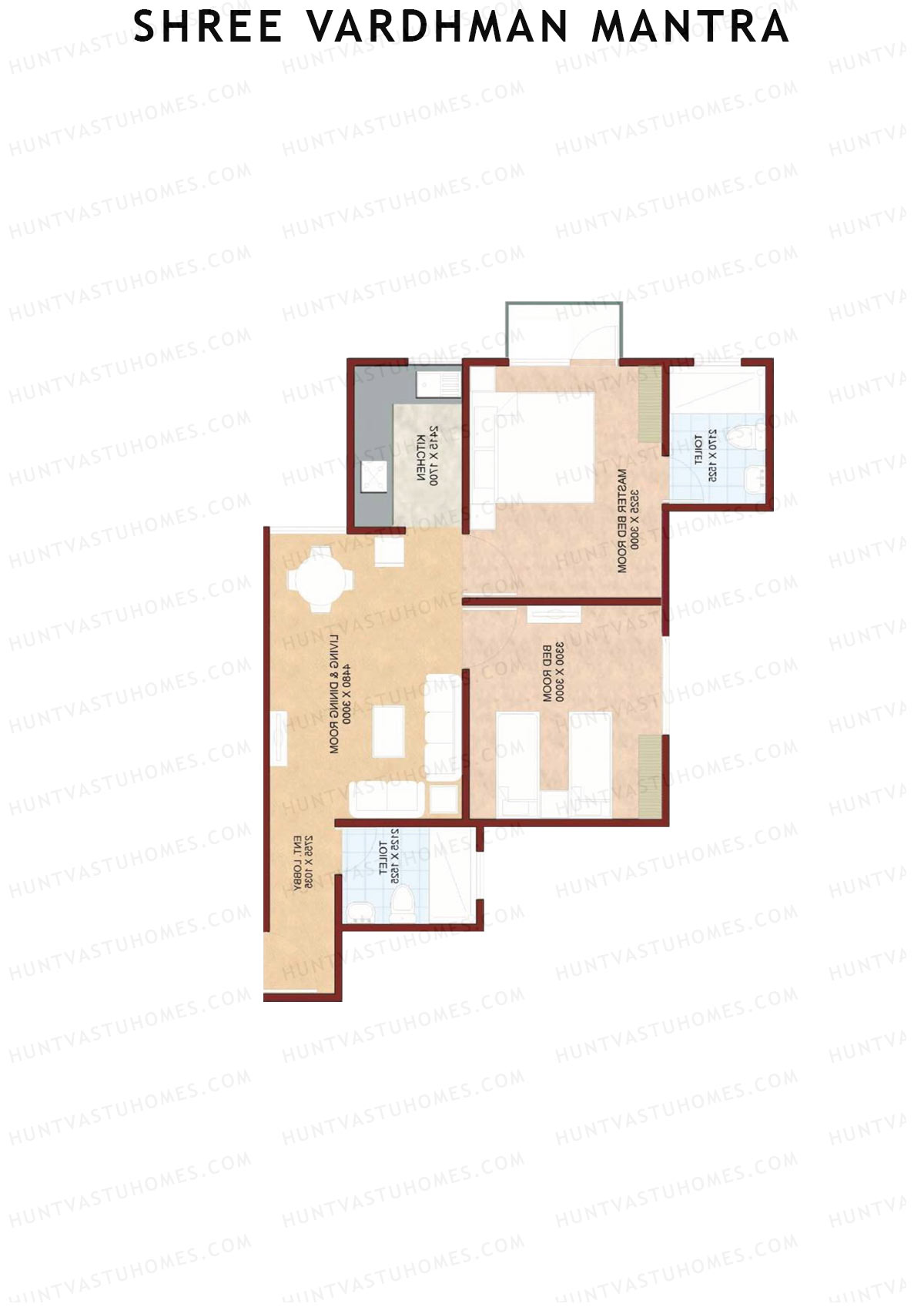 Shree Vardhman Mantra Block I Unit 5 (Type B1) Floor Plan