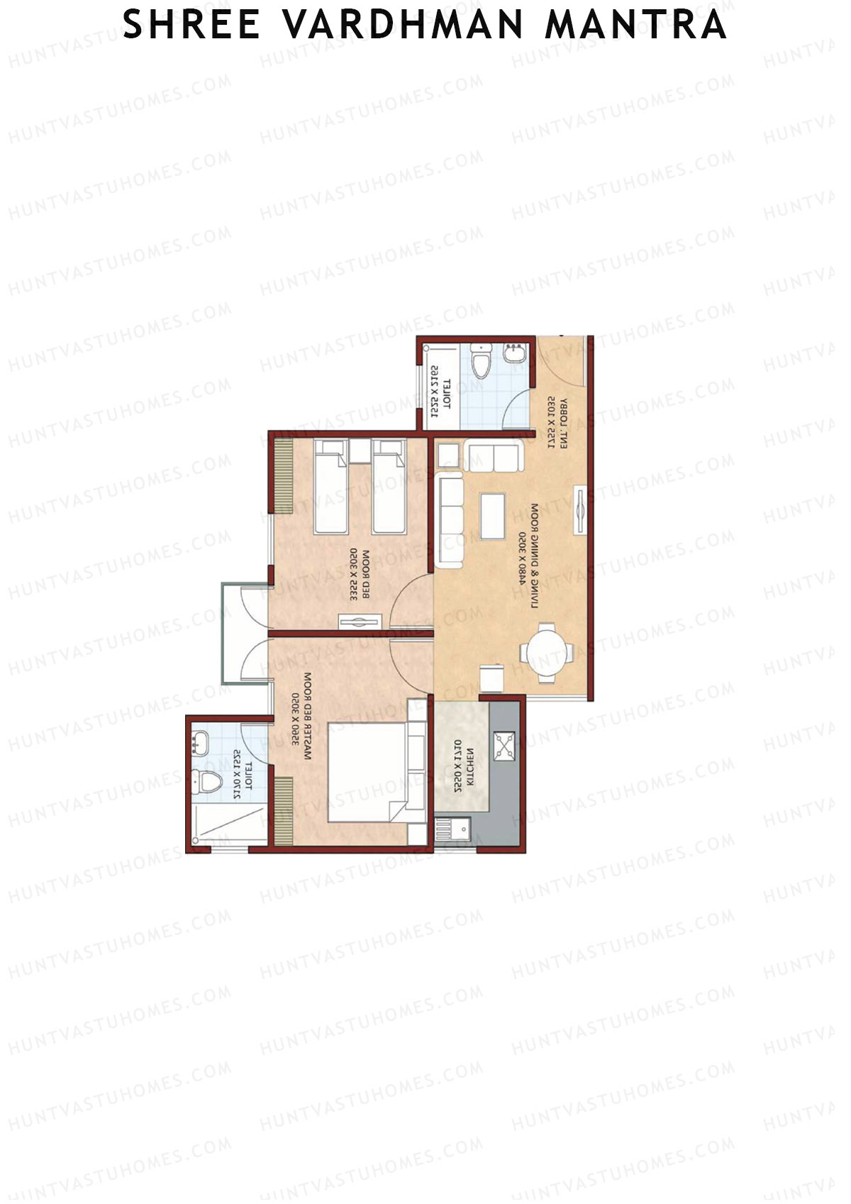 Shree Vardhman Mantra Block J Unit 5 (Type A) Floor Plan
